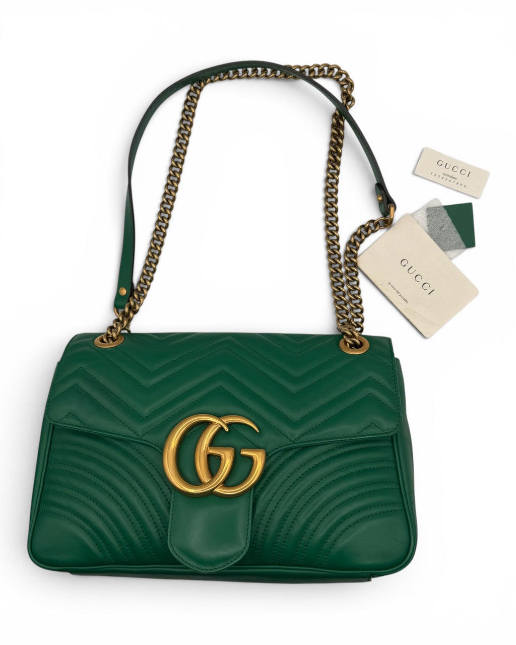 Gucci GG Marmont Matelassé Flap Bag – Green LUXVINTAGELISBON