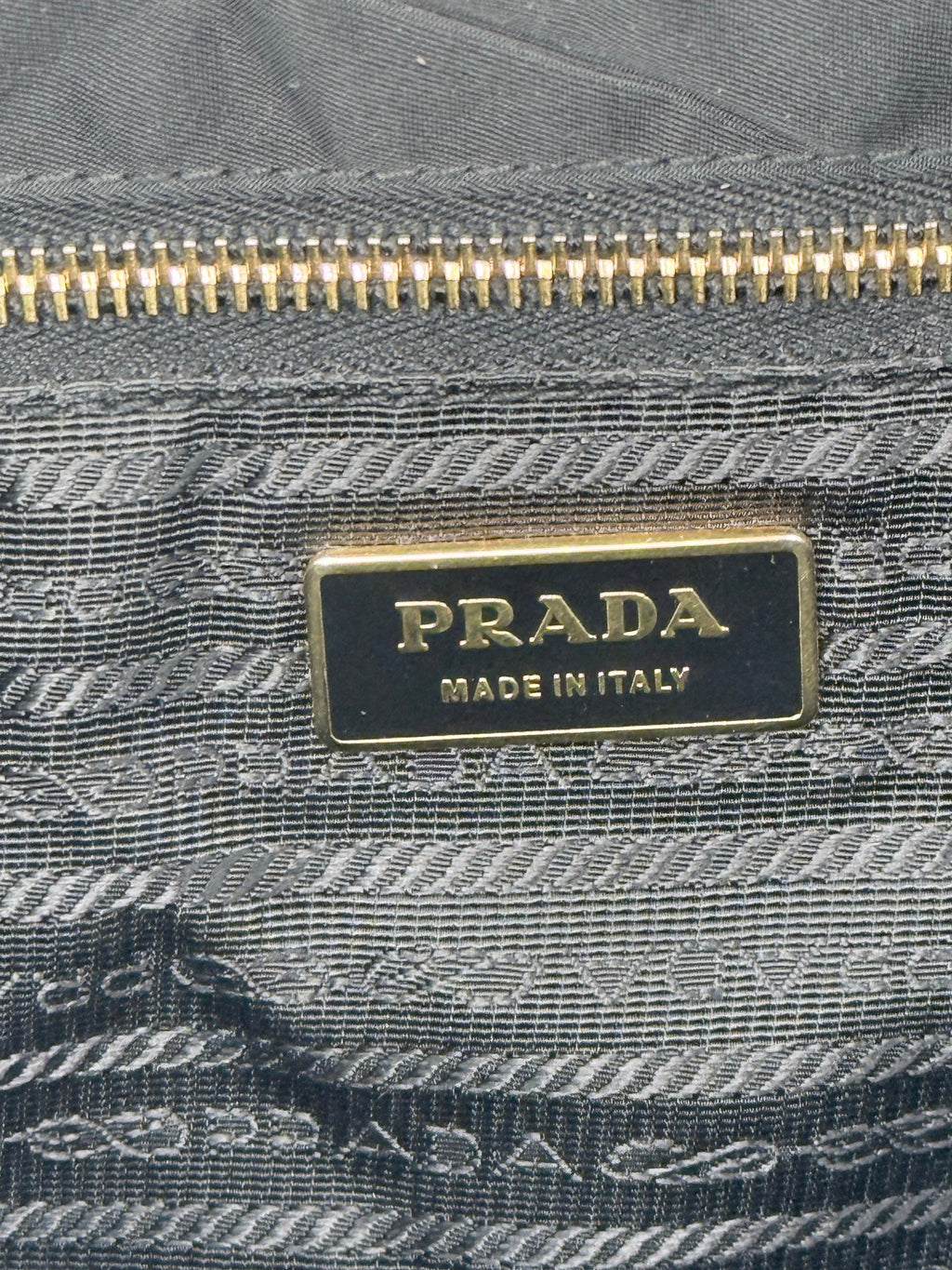 Prada Nylon Padded Tote - Black / Gold
