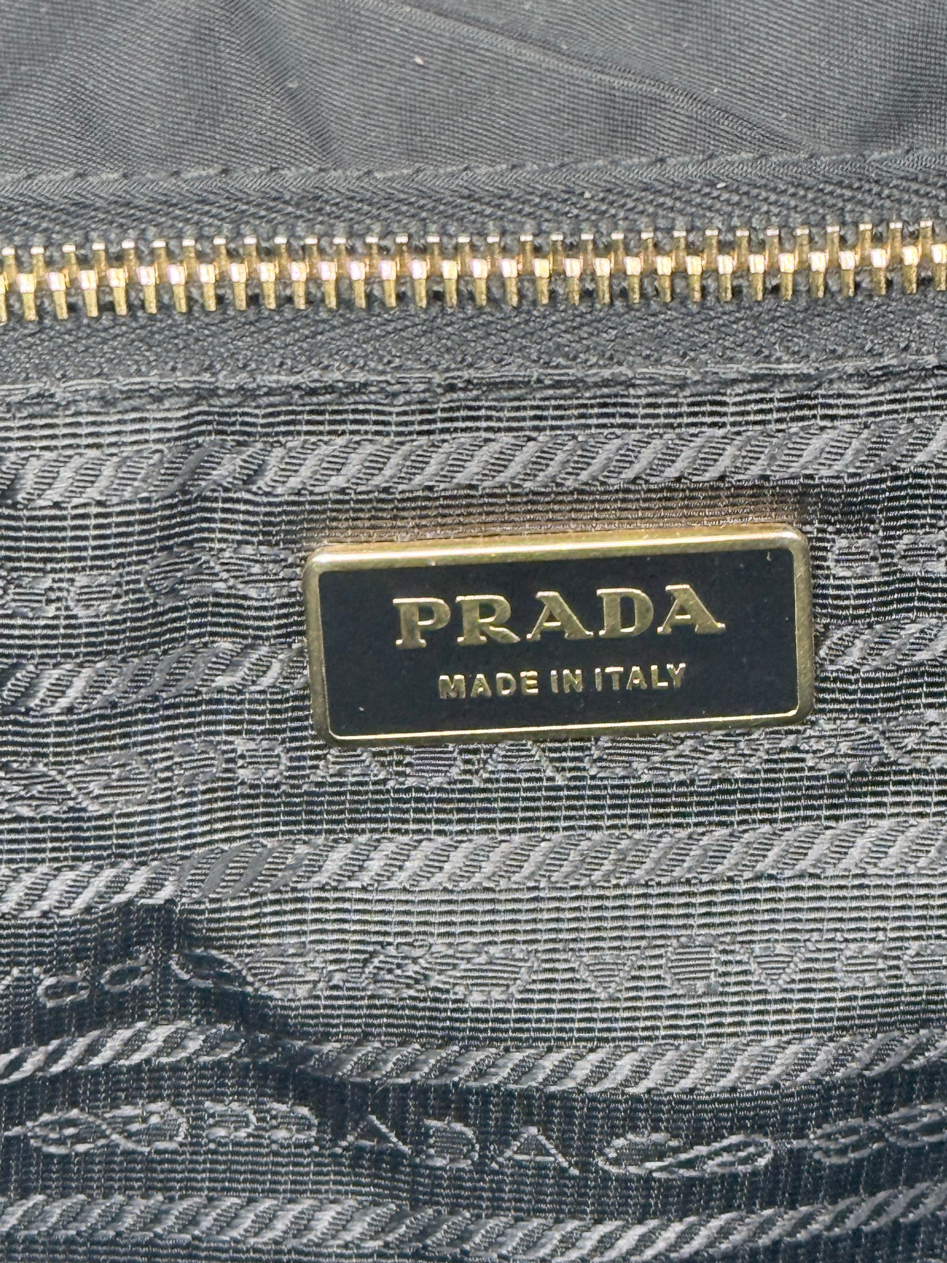 Prada Nylon Padded Tote - Black / Gold