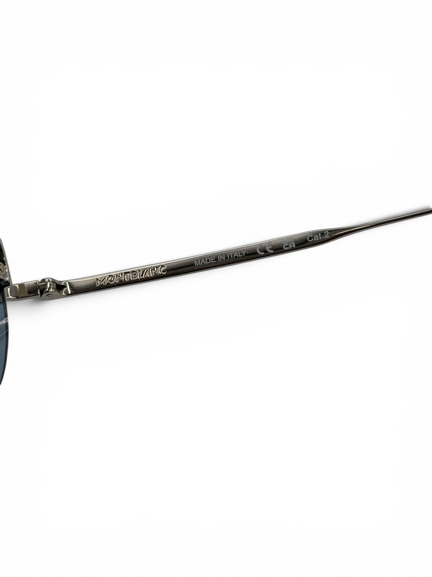Montblanc silver-light blue sunglasses