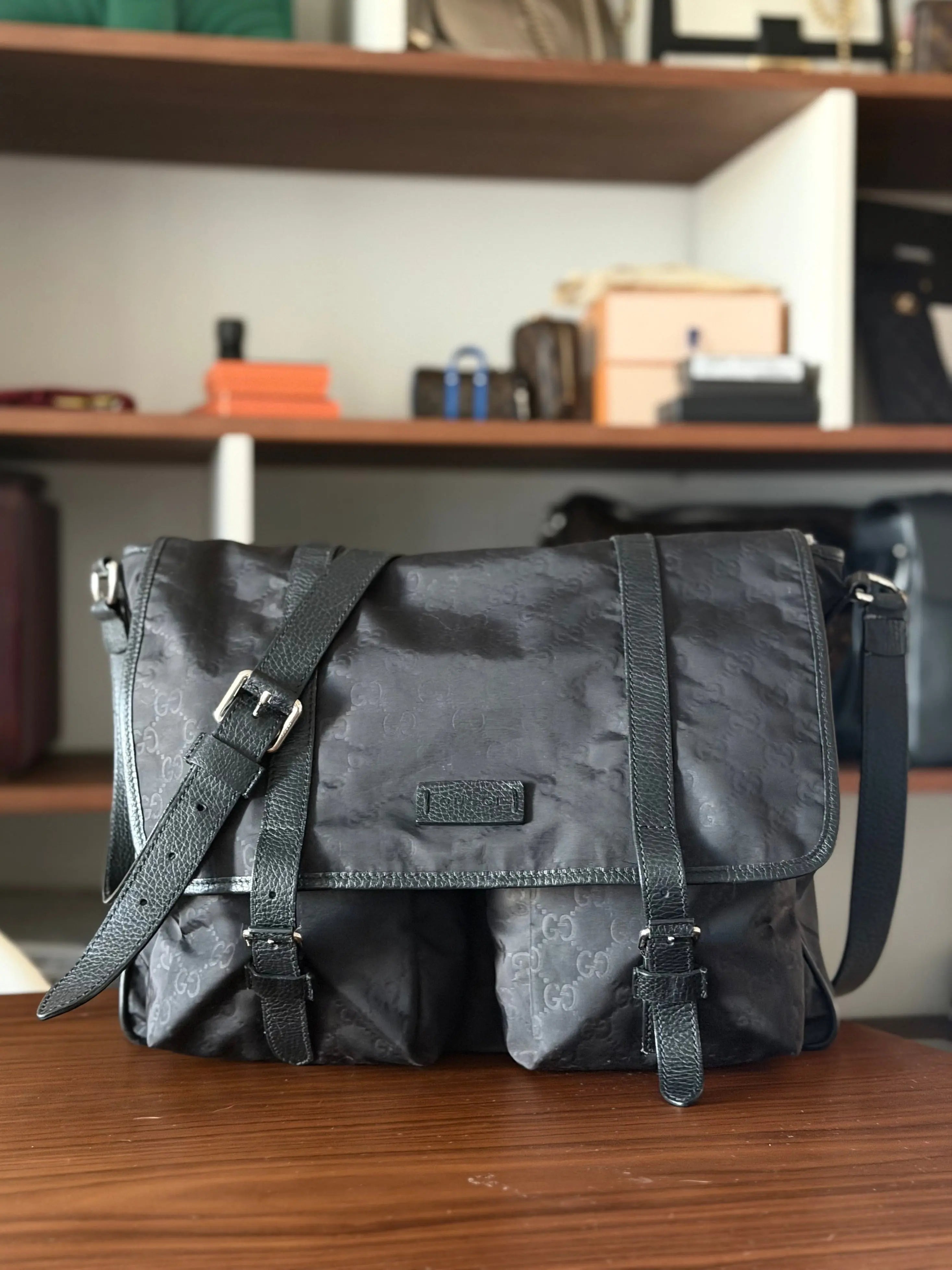 Gucci Monogram Nylon Messenger Bag LUXVINTAGELISBON