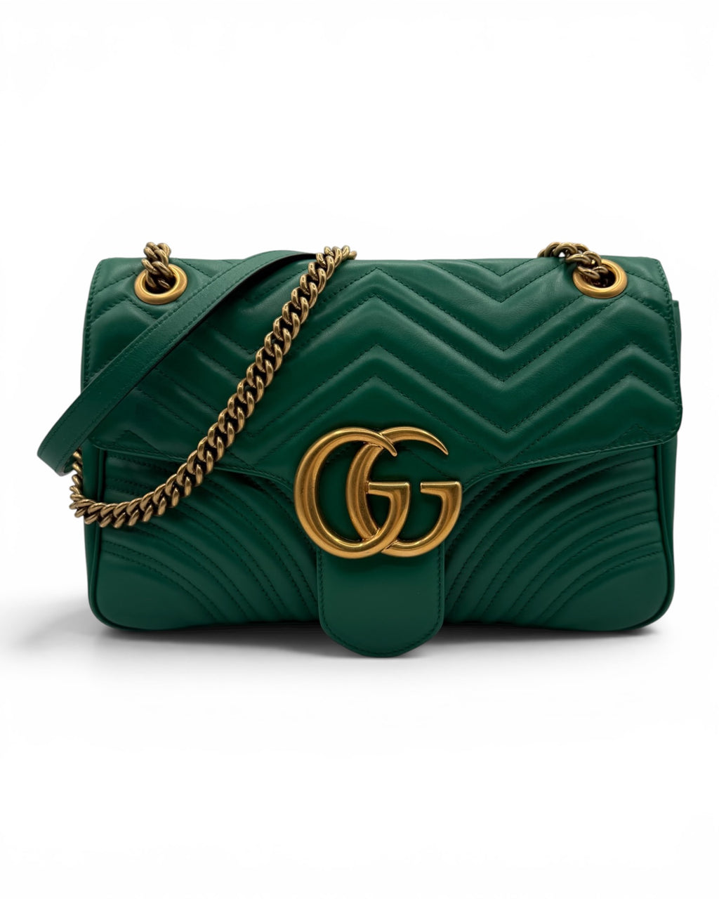 Gucci GG Marmont Matelassé Flap Bag – Green LUXVINTAGELISBON
