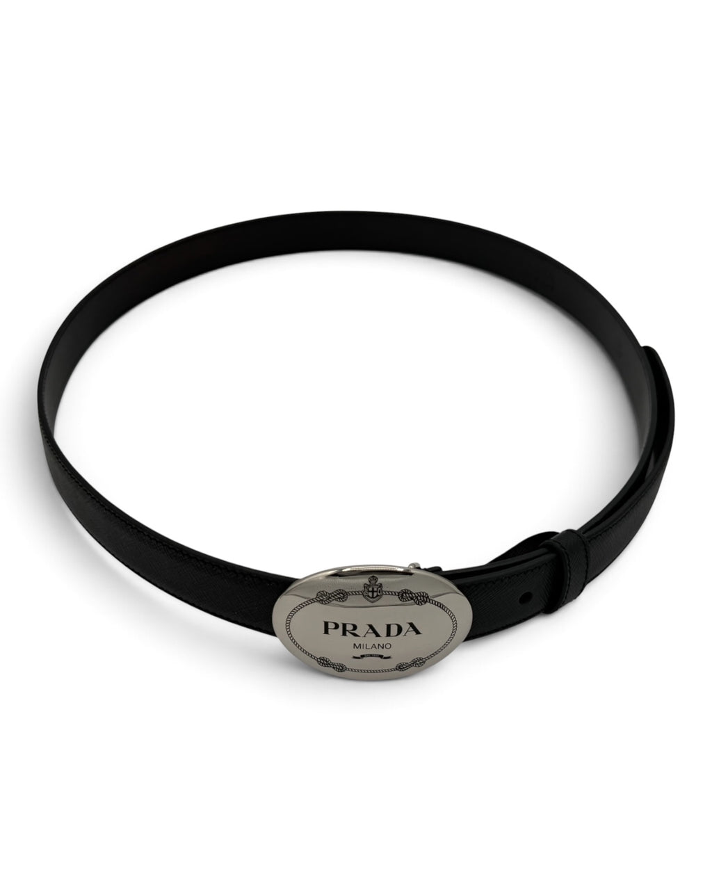 Cinto Prada em Pele Saffiano – Preto