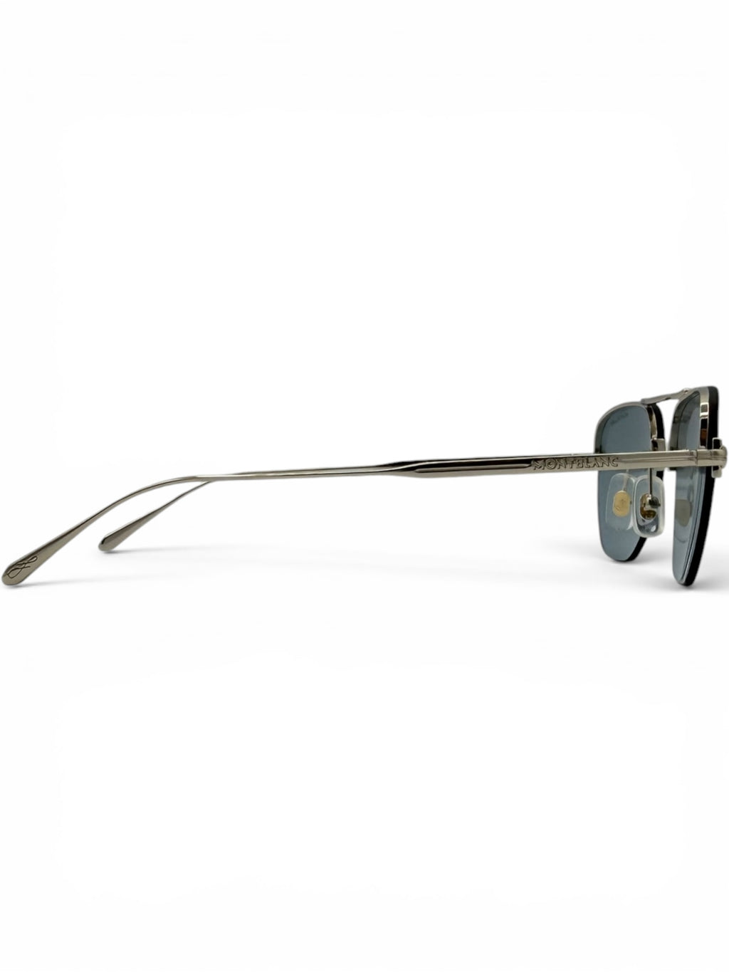 Montblanc silver-light blue sunglasses