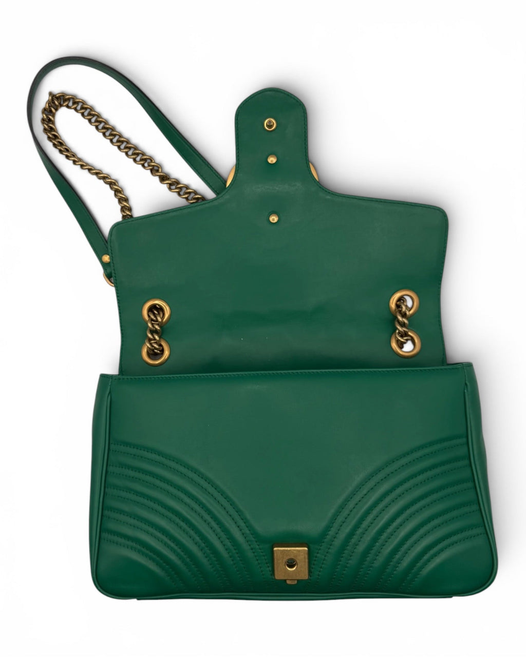Gucci GG Marmont Matelassé Flap Bag – Green LUXVINTAGELISBON