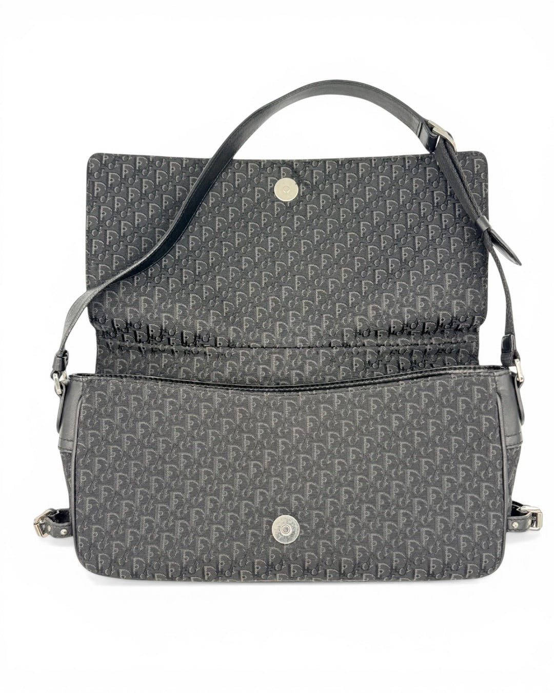 Christian Dior Vintage Oblique Canvas Baguette Shoulder Bag