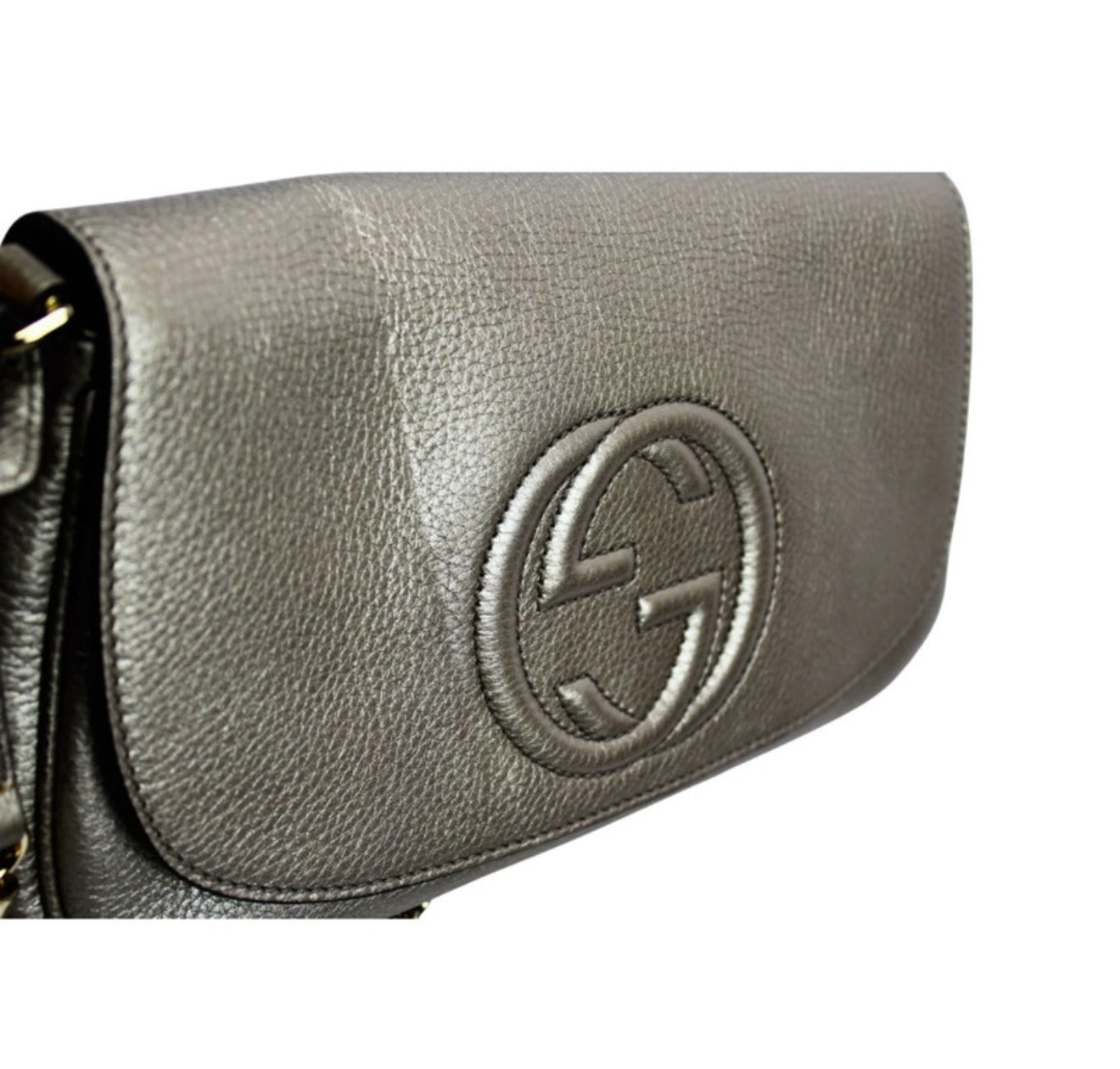 Gucci Soho Flap Disco – Metallic Leather (Gold / Silver)