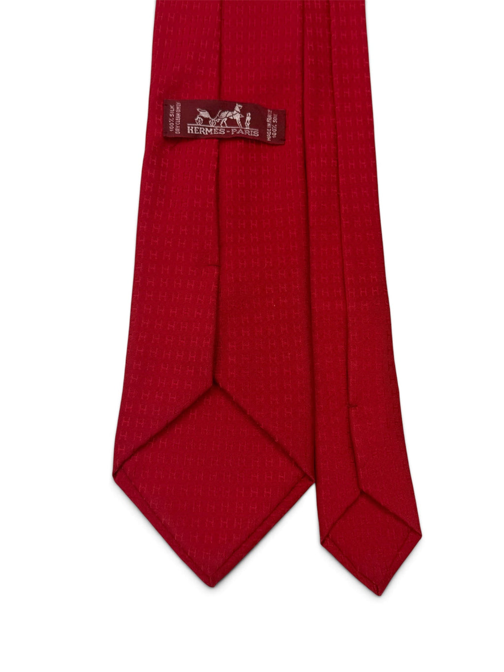 Hermès Red H Jacquard Silk Tie LUXVINTAGELISBON