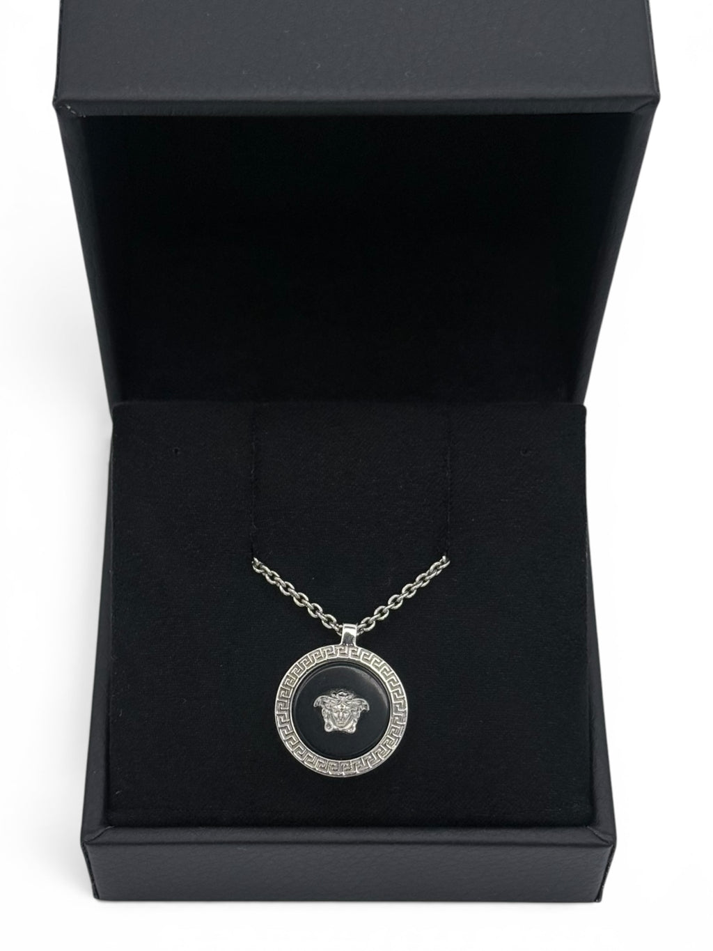 Versace Medusa necklace silver tone