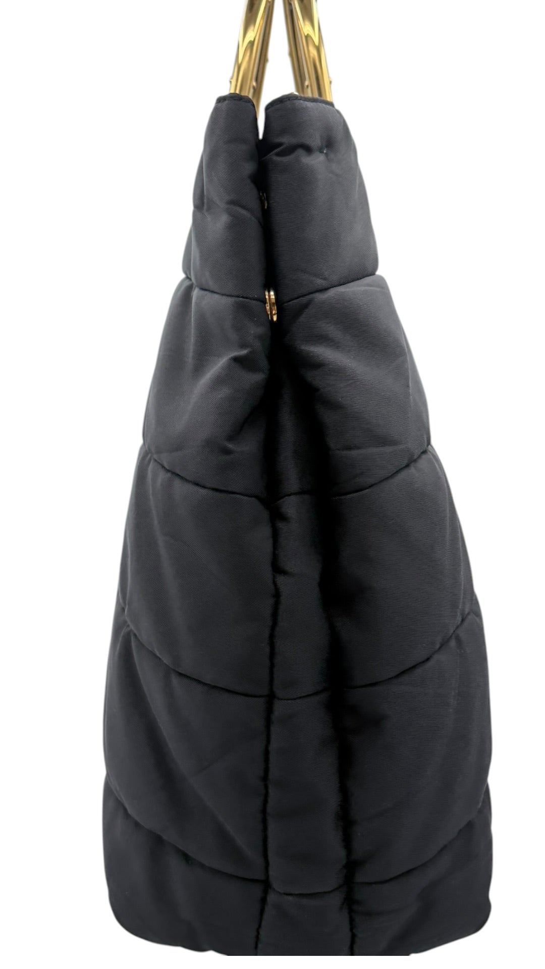 Prada Nylon Padded Tote - Black / Gold