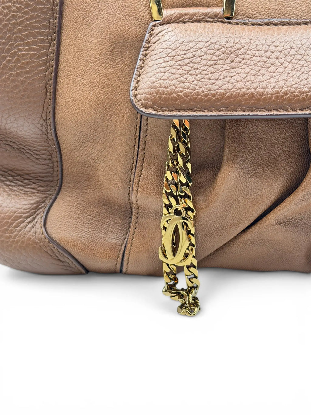 Cartier Bowler Bag – Brown Grained Leather – Gold Hardware