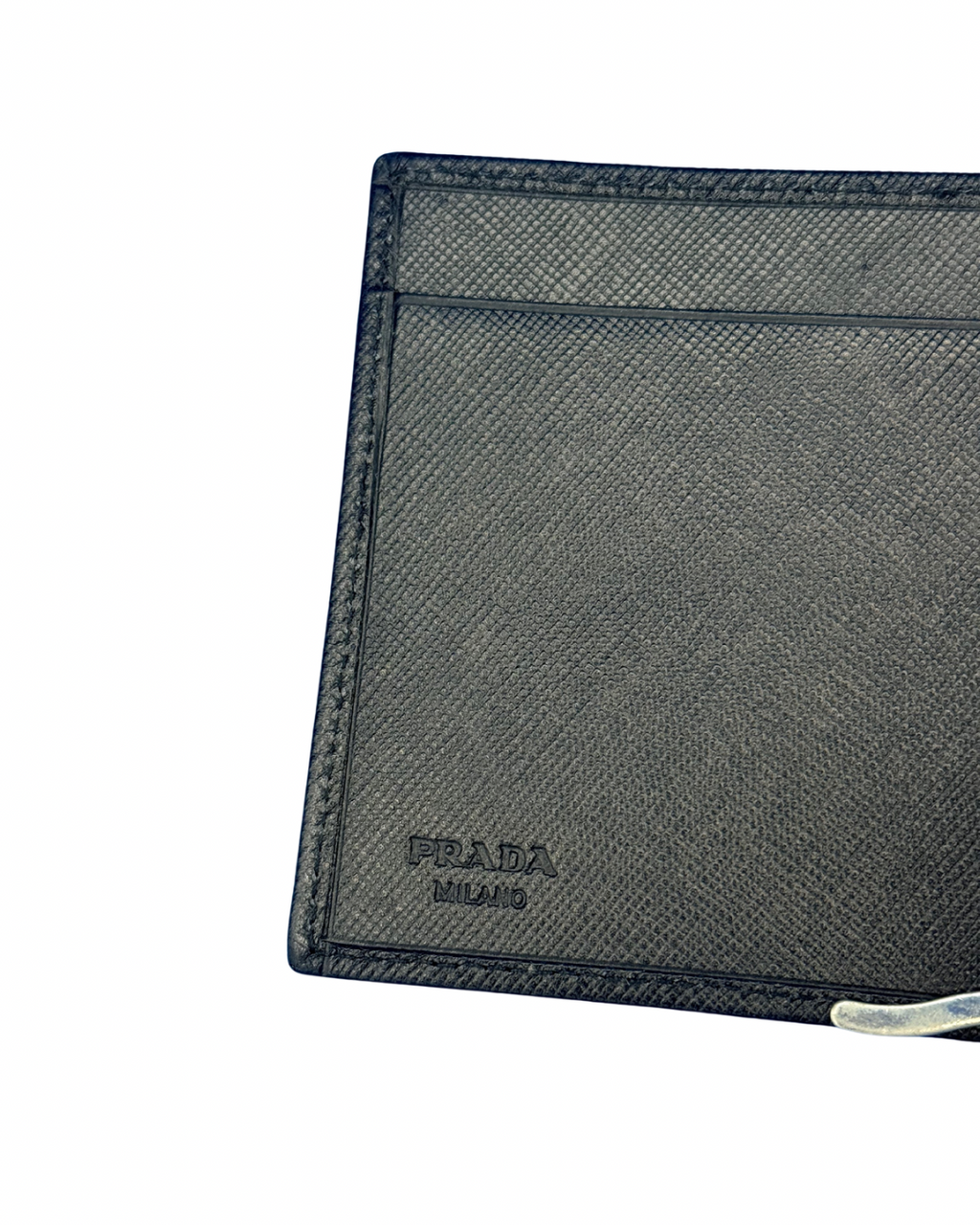 Prada Saffiano Leather Money Clip Wallet – Black