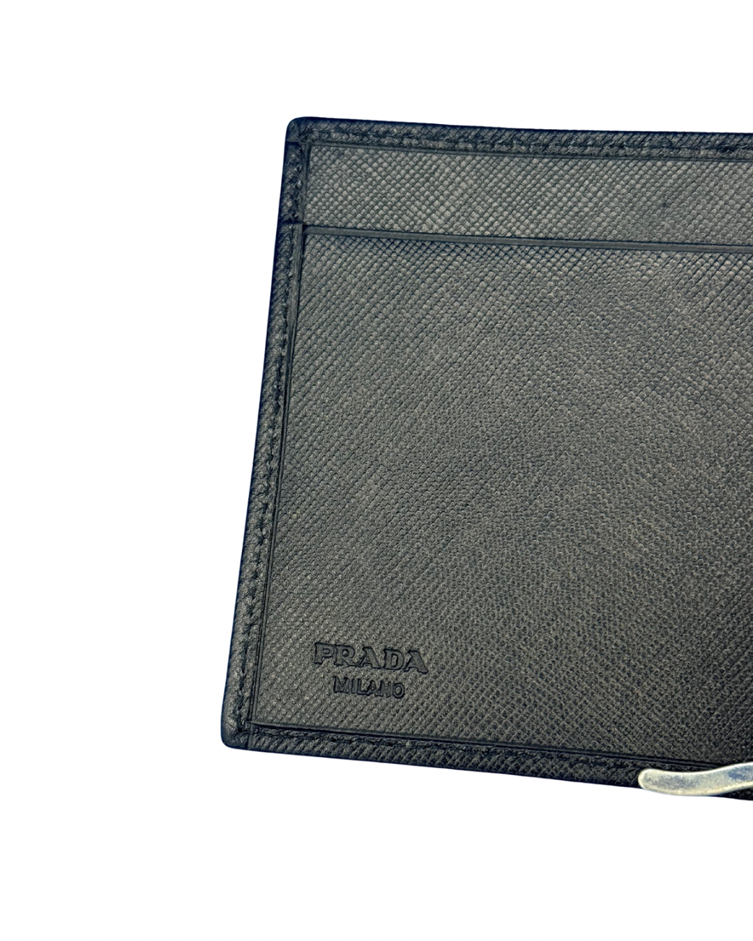 Prada Saffiano Leather Money Clip Wallet – Black