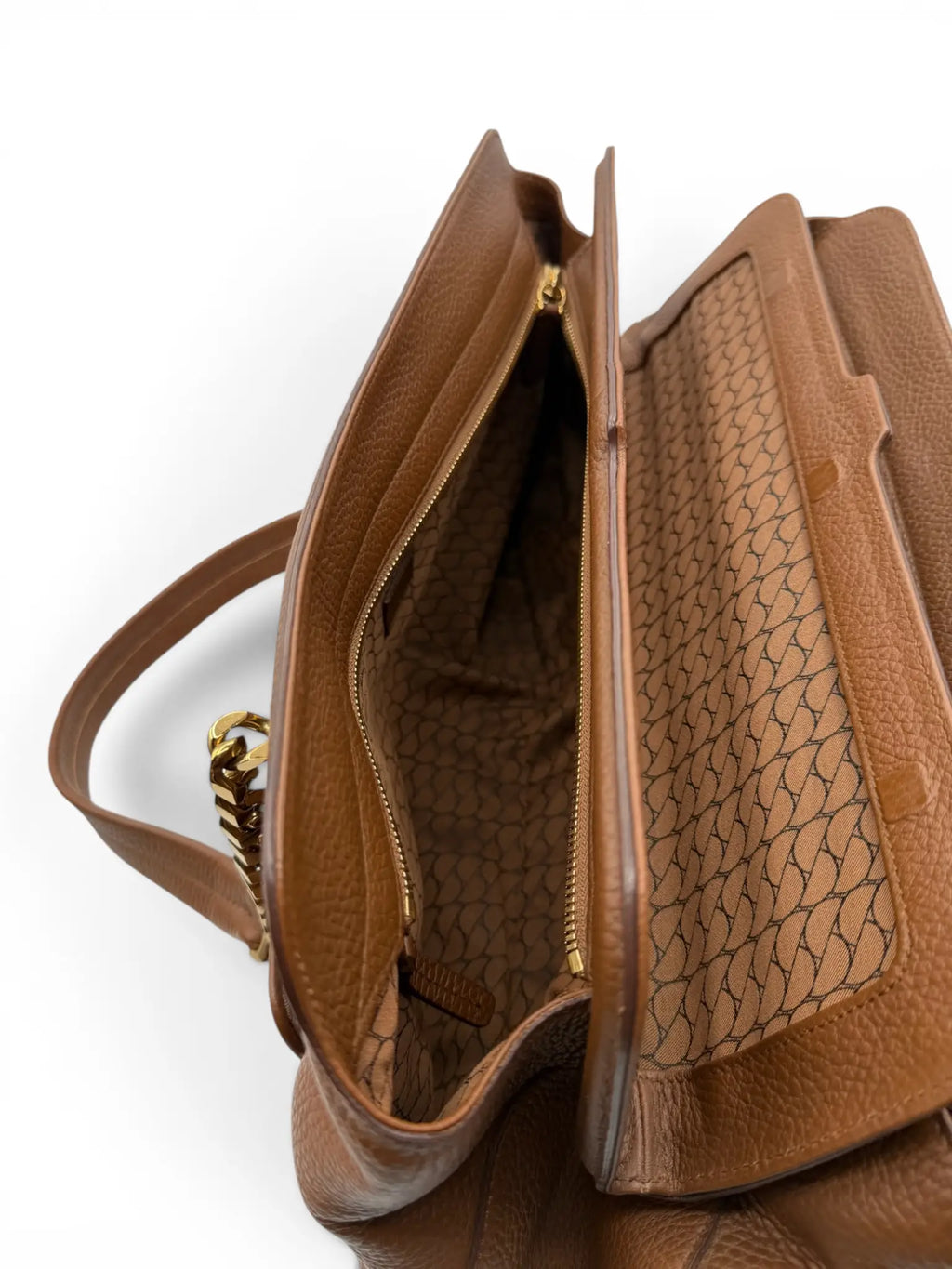 Cartier Bowler Bag – Brown Grained Leather – Gold Hardware
