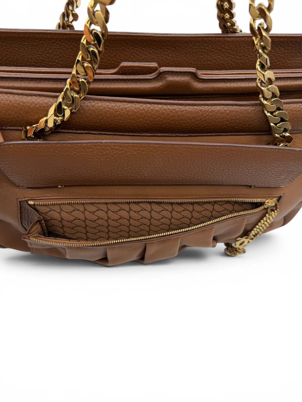 Cartier Bowler Bag – Brown Grained Leather – Gold Hardware