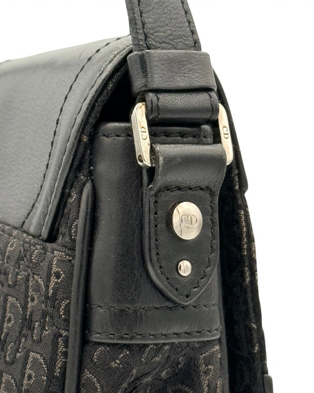 Mala de ombro Christian Dior Vintage Oblique Canvas Baguette