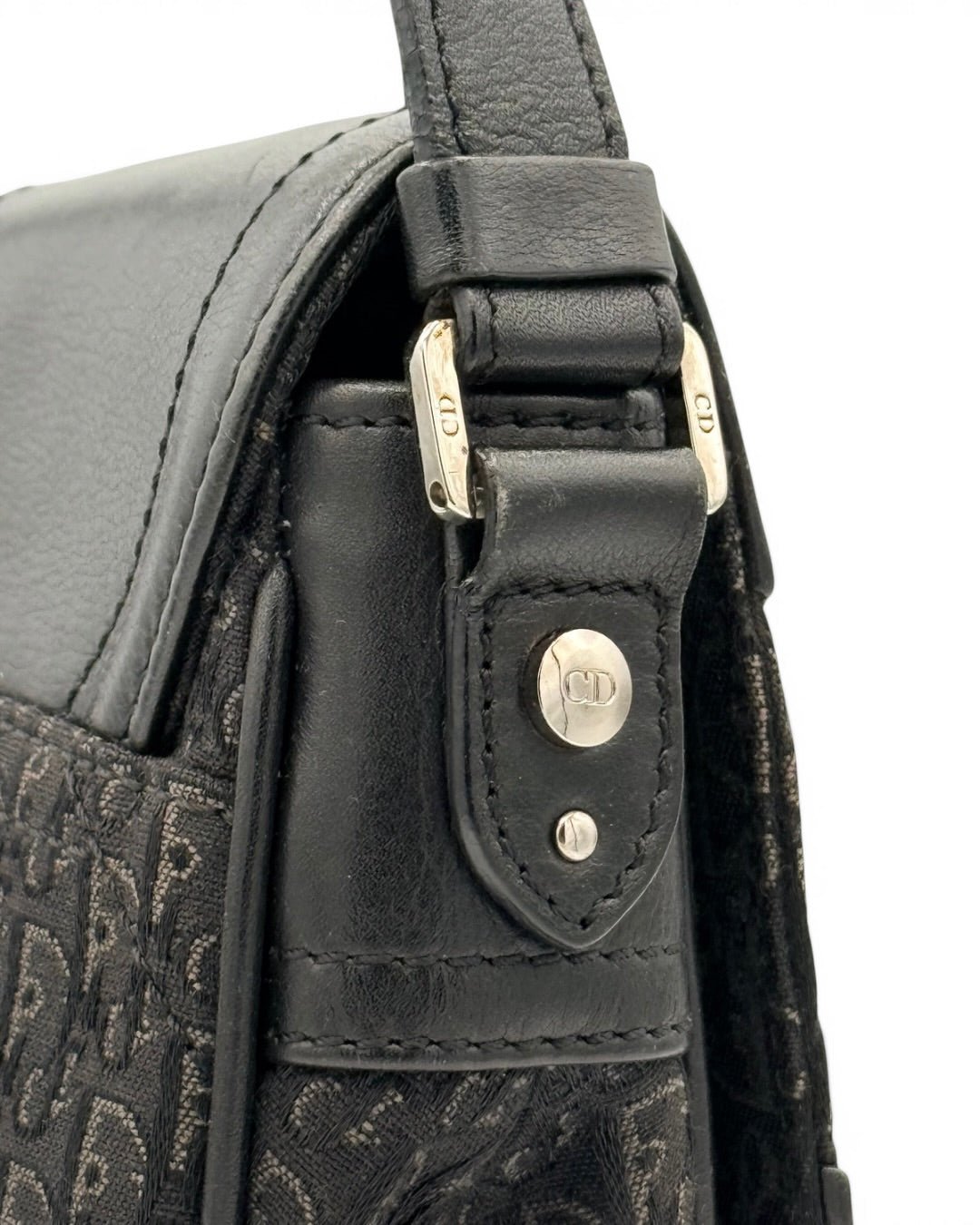 Mala de ombro Christian Dior Vintage Oblique Canvas Baguette