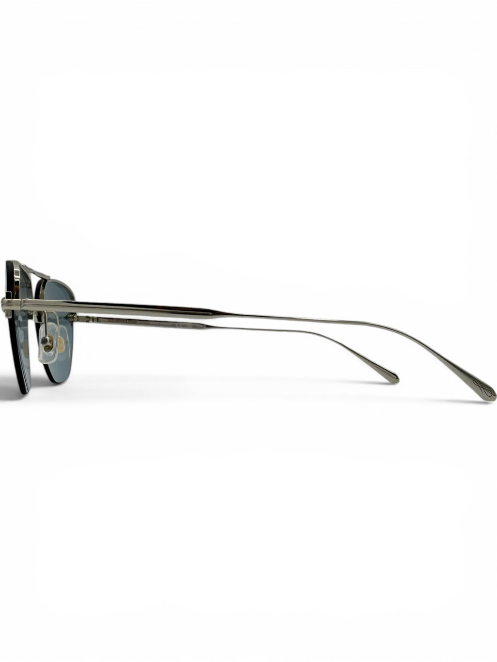 Montblanc silver-light blue sunglasses