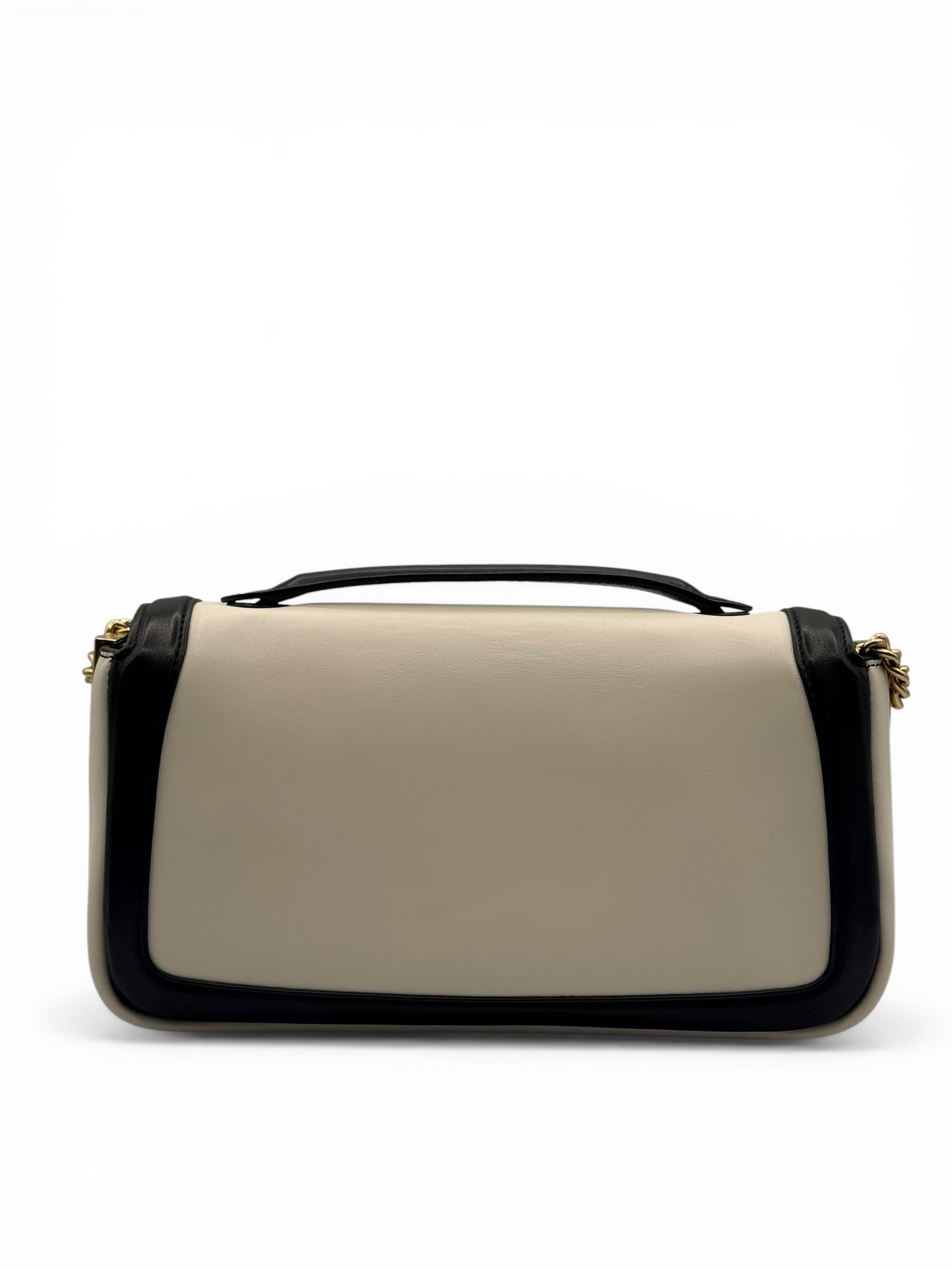 Fendi Midi Baguette – Cream Black Nappa Leather – Karl Lagerfeld Era