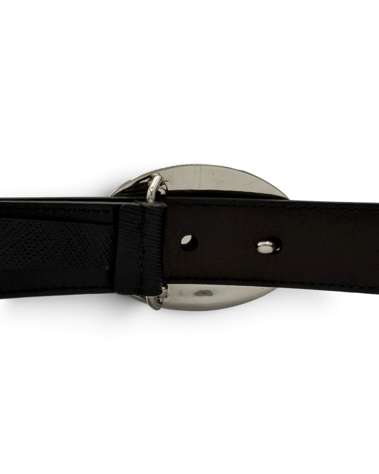 Cinto Prada em Pele Saffiano – Preto