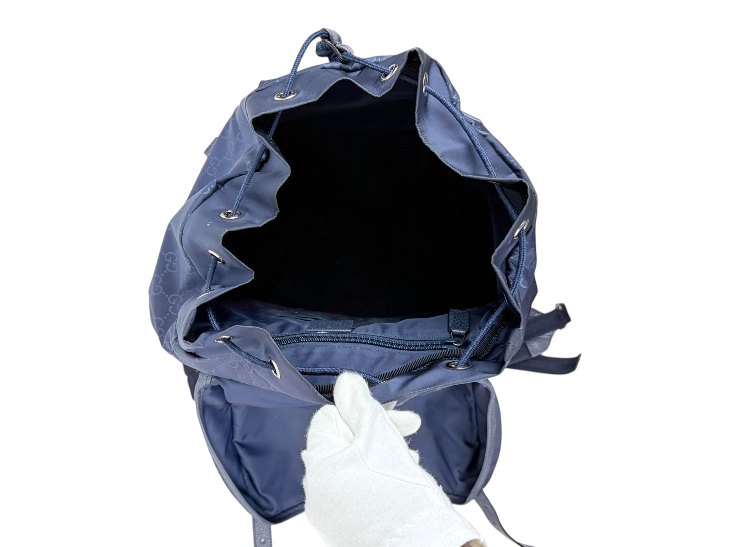 Gucci GG Nylon Backpack – Navy Blue