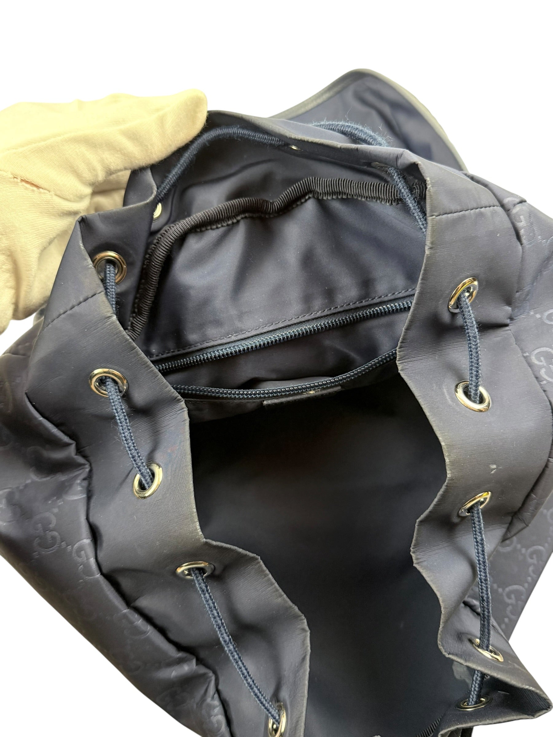 Gucci GG Nylon Backpack – Navy Blue