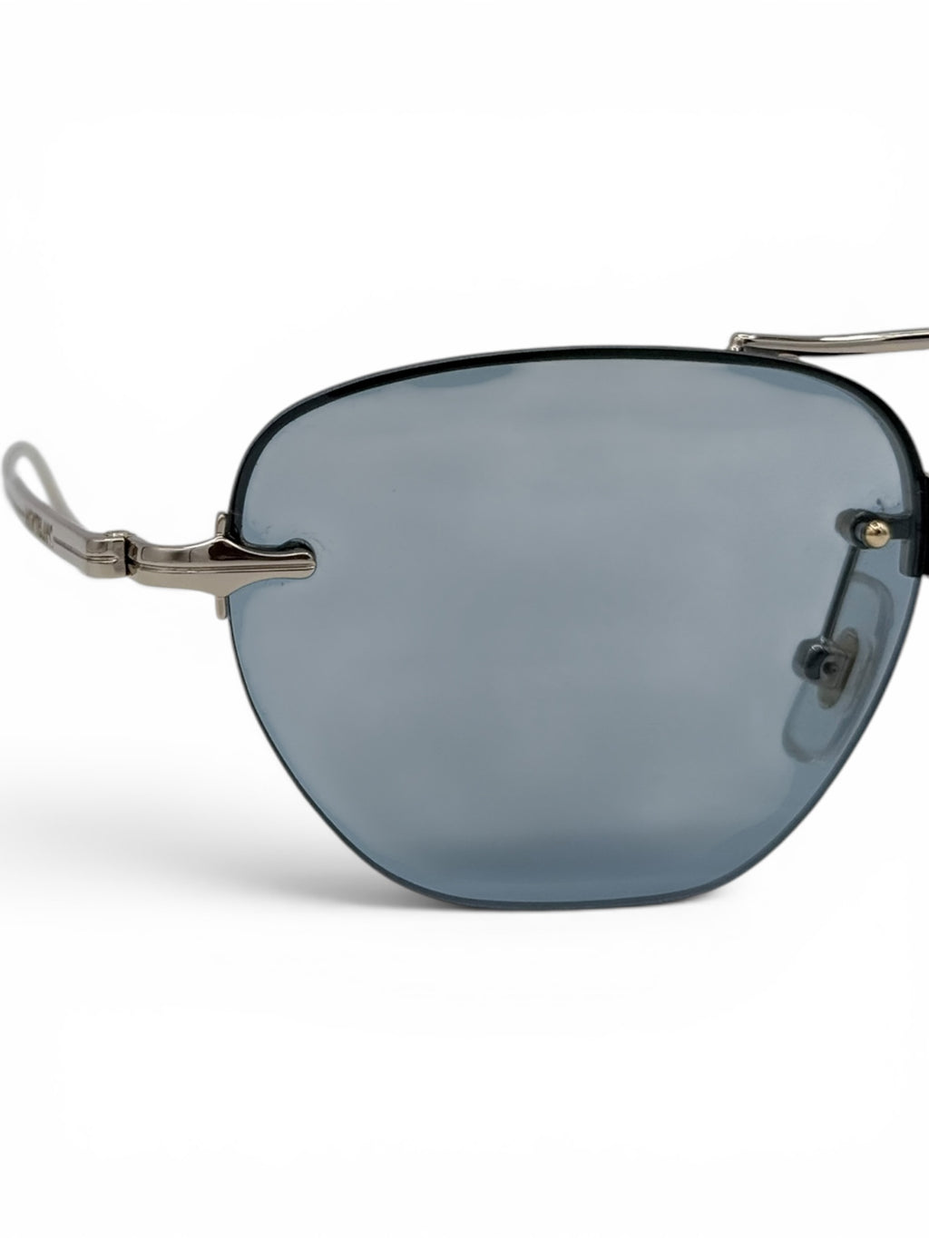 Montblanc silver-light blue sunglasses