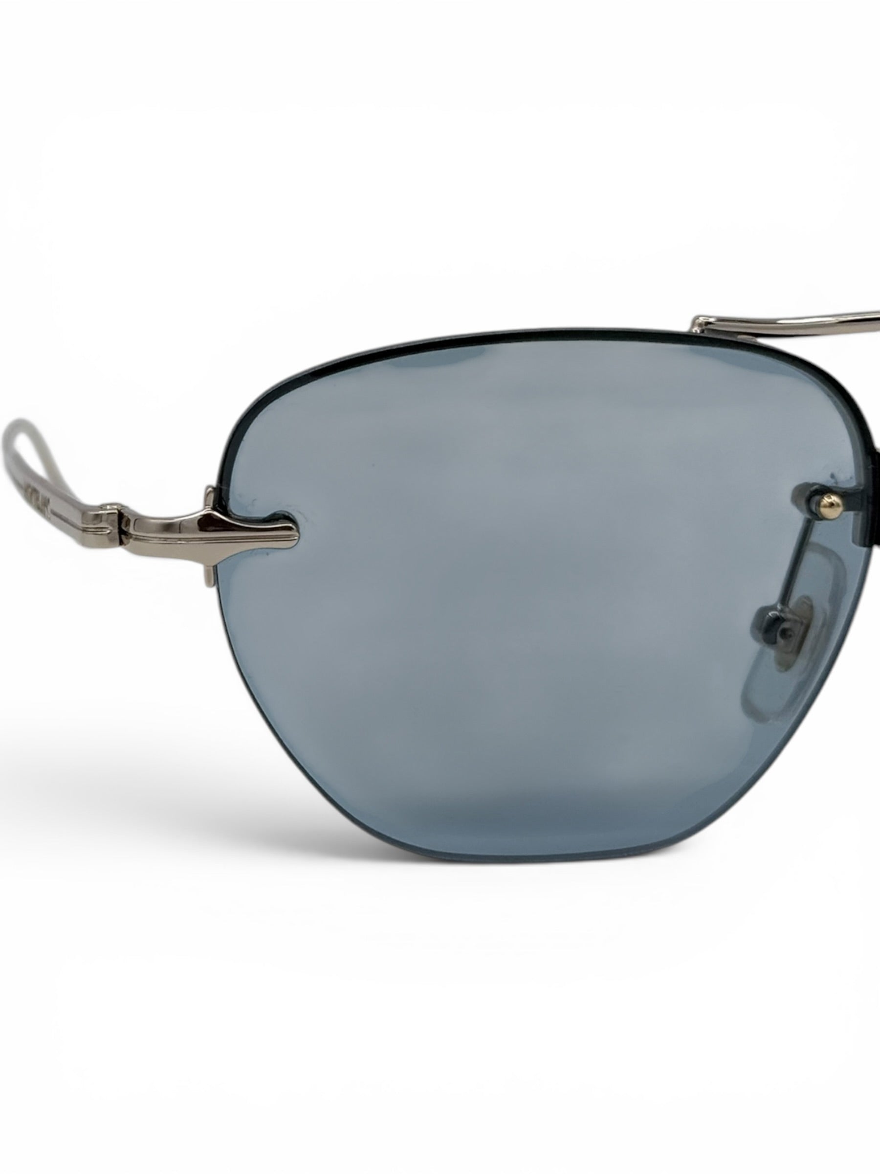 Montblanc silver-light blue sunglasses
