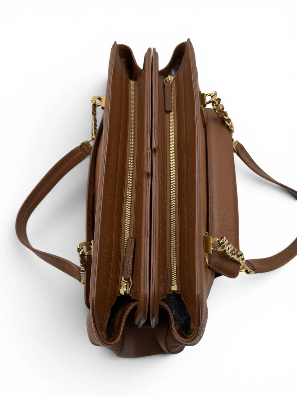 Cartier Bowler Bag – Brown Grained Leather – Gold Hardware