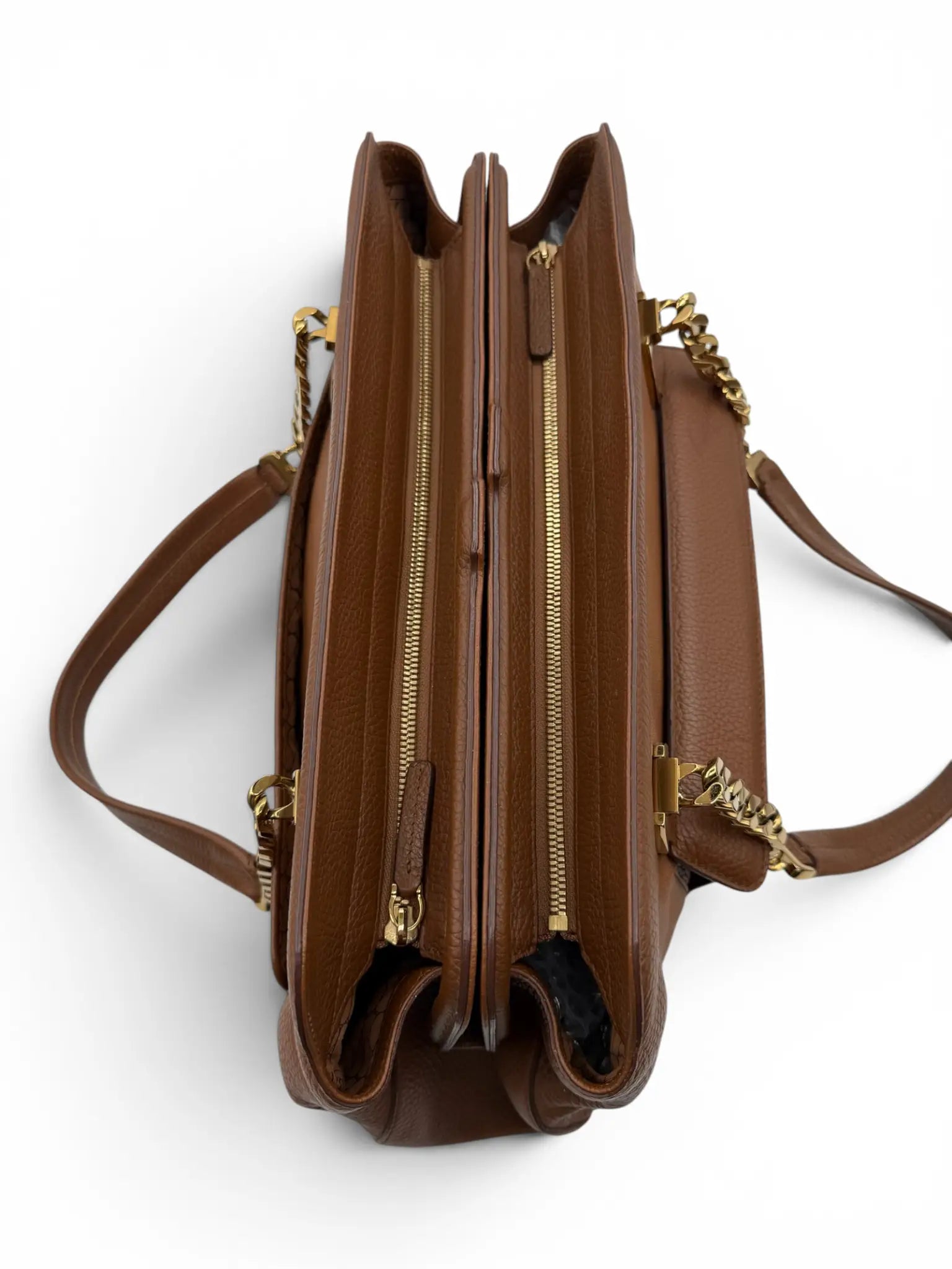 Cartier Bowler Bag – Brown Grained Leather – Gold Hardware
