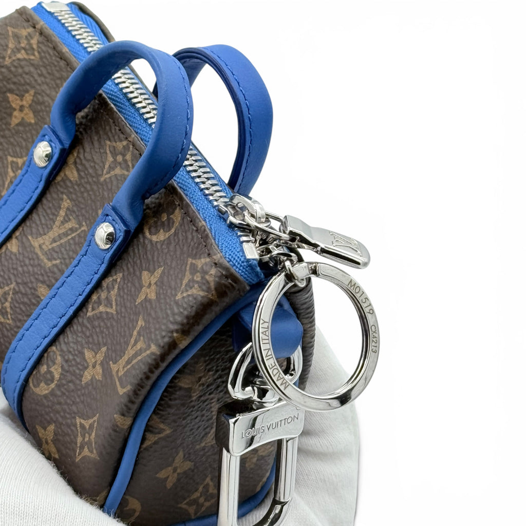 Louis Vuitton Mini Keepall Charm - Monogram Canvas & Blue Leather