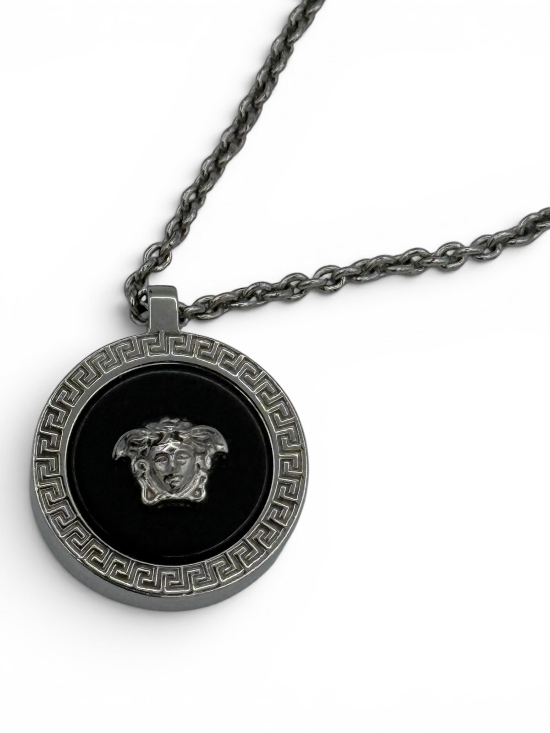 Versace Medusa necklace silver tone