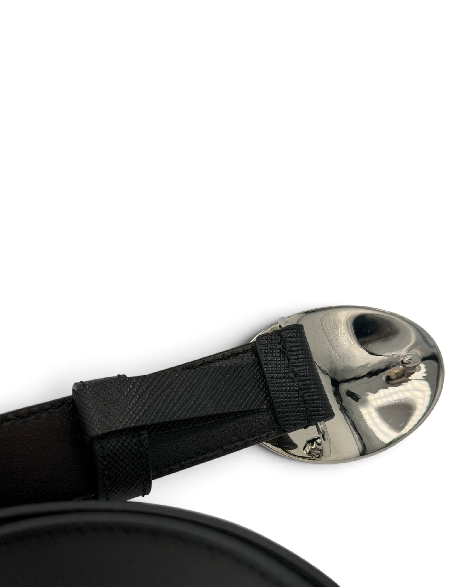 Cinto Prada em Pele Saffiano – Preto