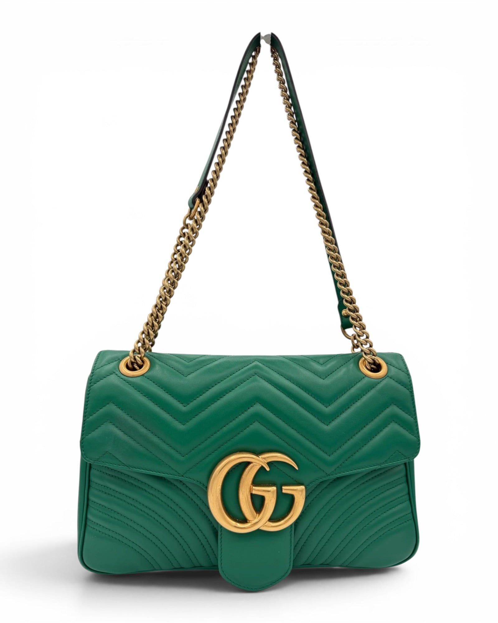 Gucci GG Marmont Matelassé Flap Bag – Green LUXVINTAGELISBON
