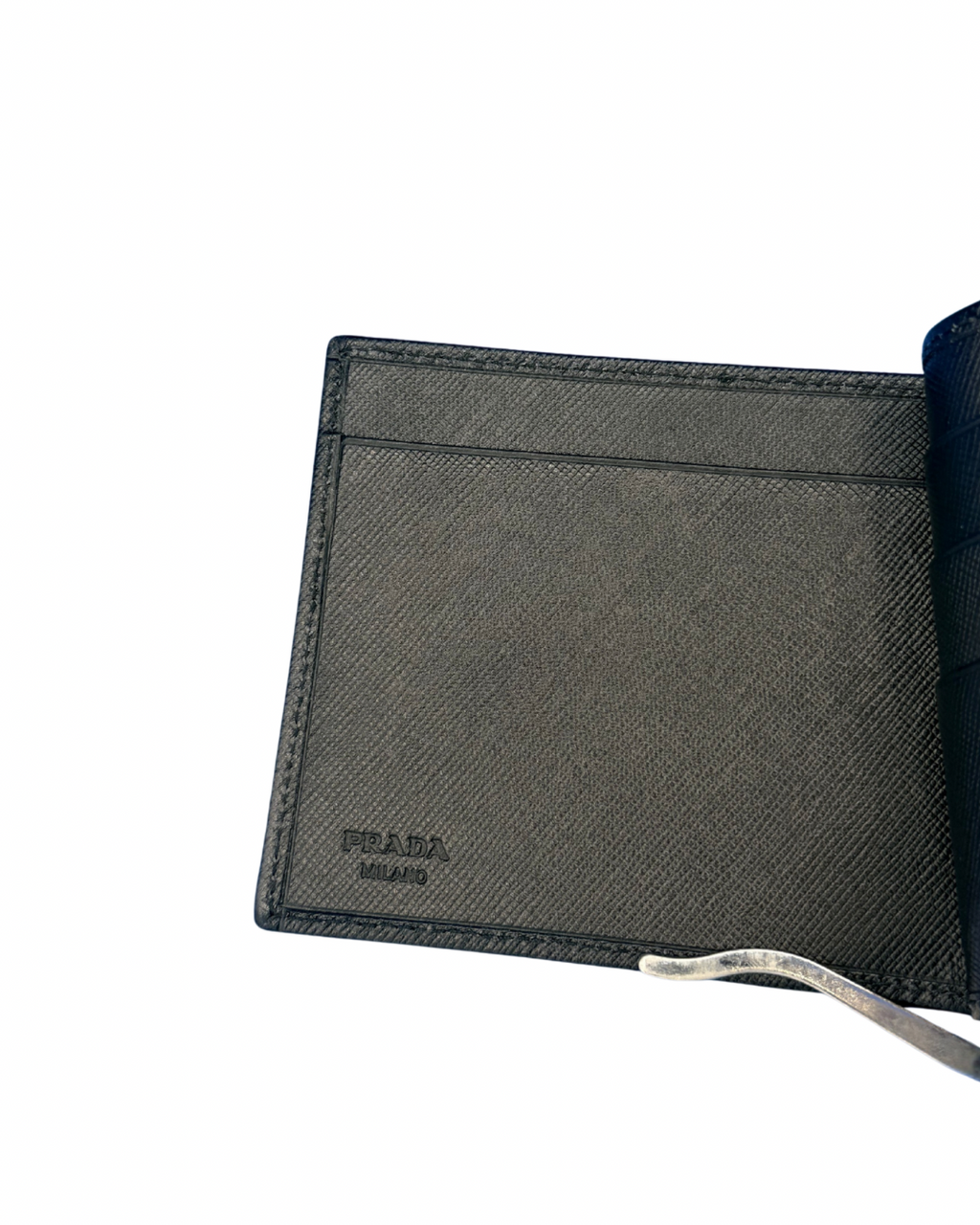 Prada Saffiano Leather Money Clip Wallet – Black