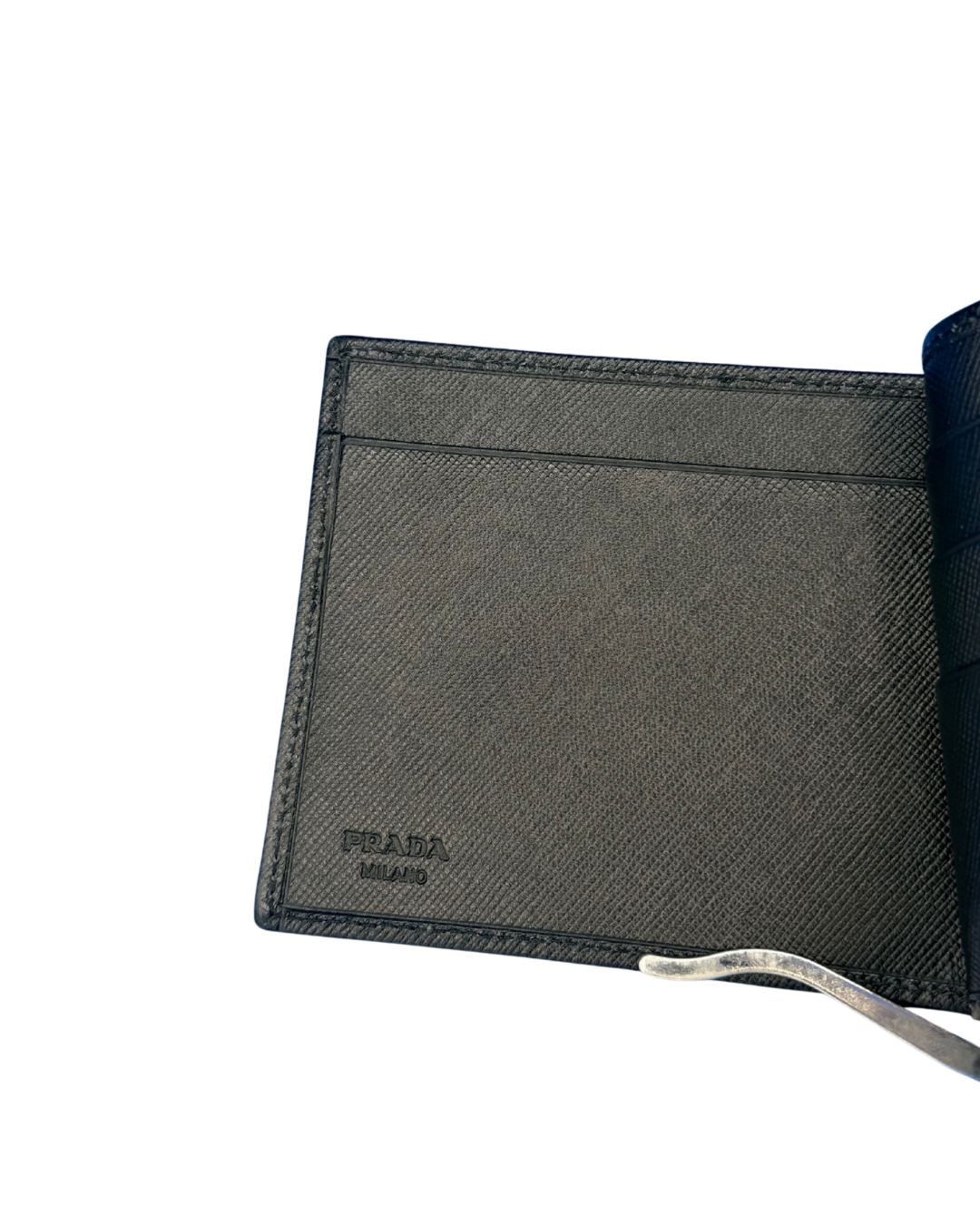 Prada Saffiano Leather Money Clip Wallet – Black