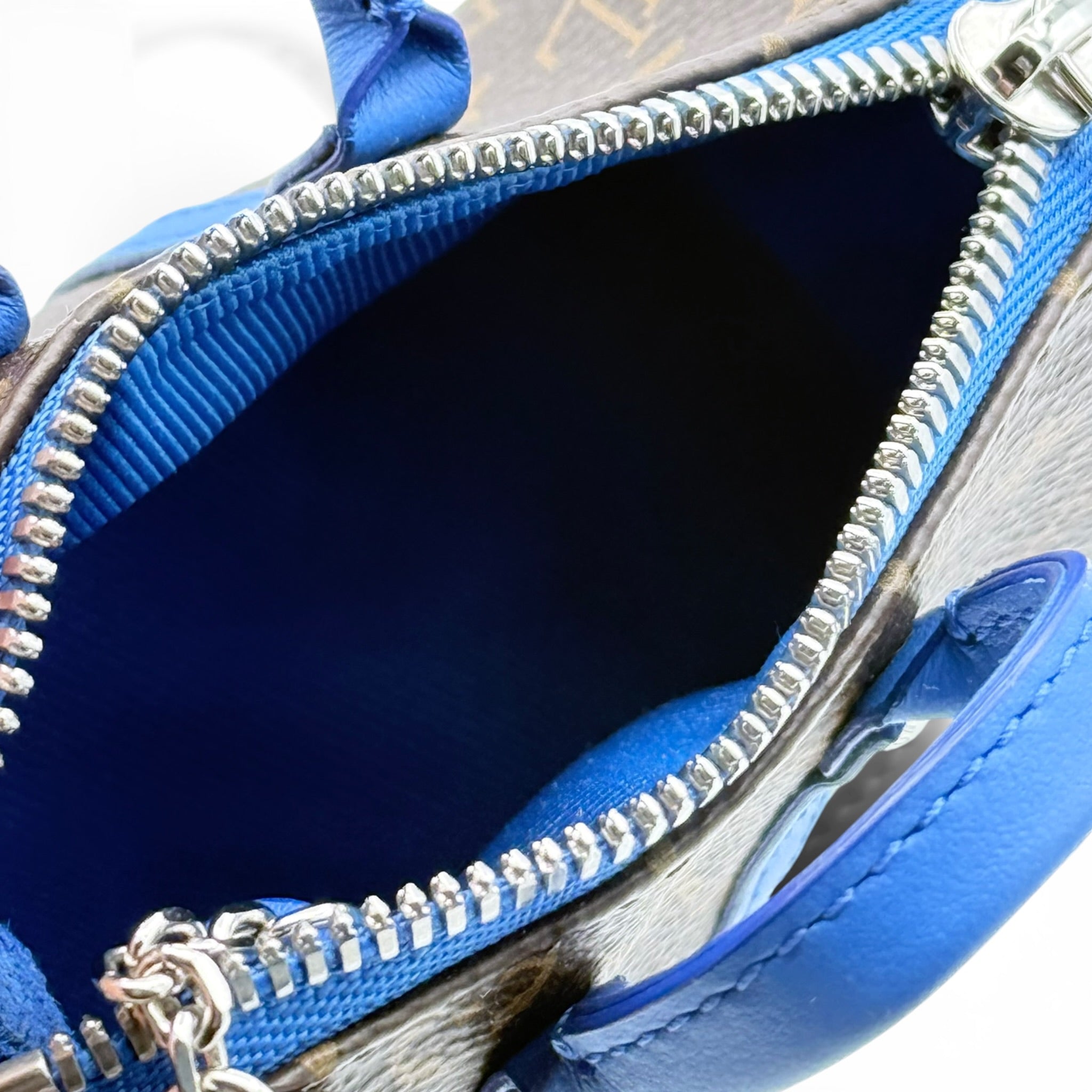 Louis Vuitton Mini Keepall Charm - Monogram Canvas & Blue Leather