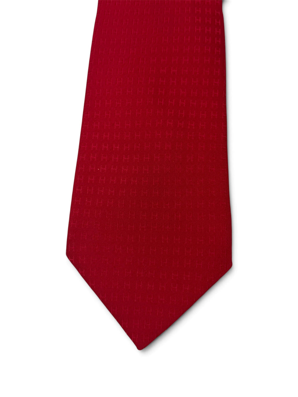 Hermès Red H Jacquard Silk Tie LUXVINTAGELISBON