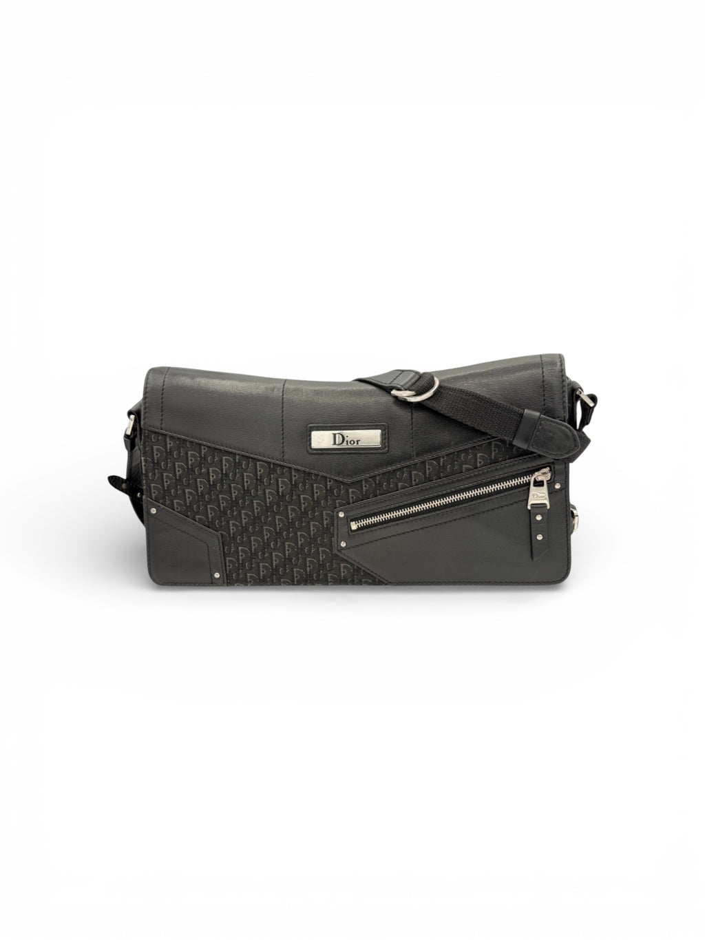 Mala de ombro Christian Dior Vintage Oblique Canvas Baguette
