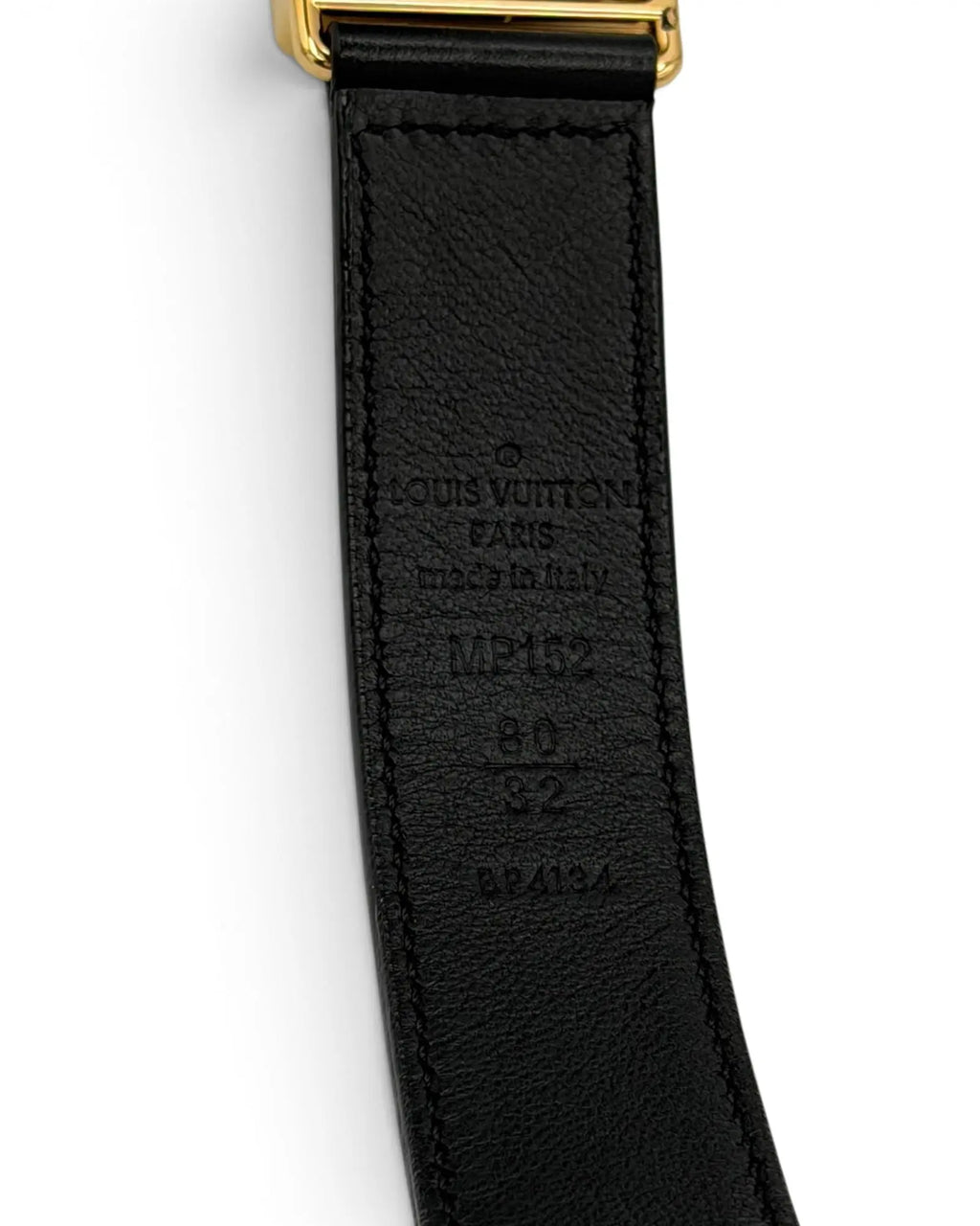 Louis Vuitton Vintage Belt – Black Leather – Gold LV Buckle LUXVINTAGELISBON