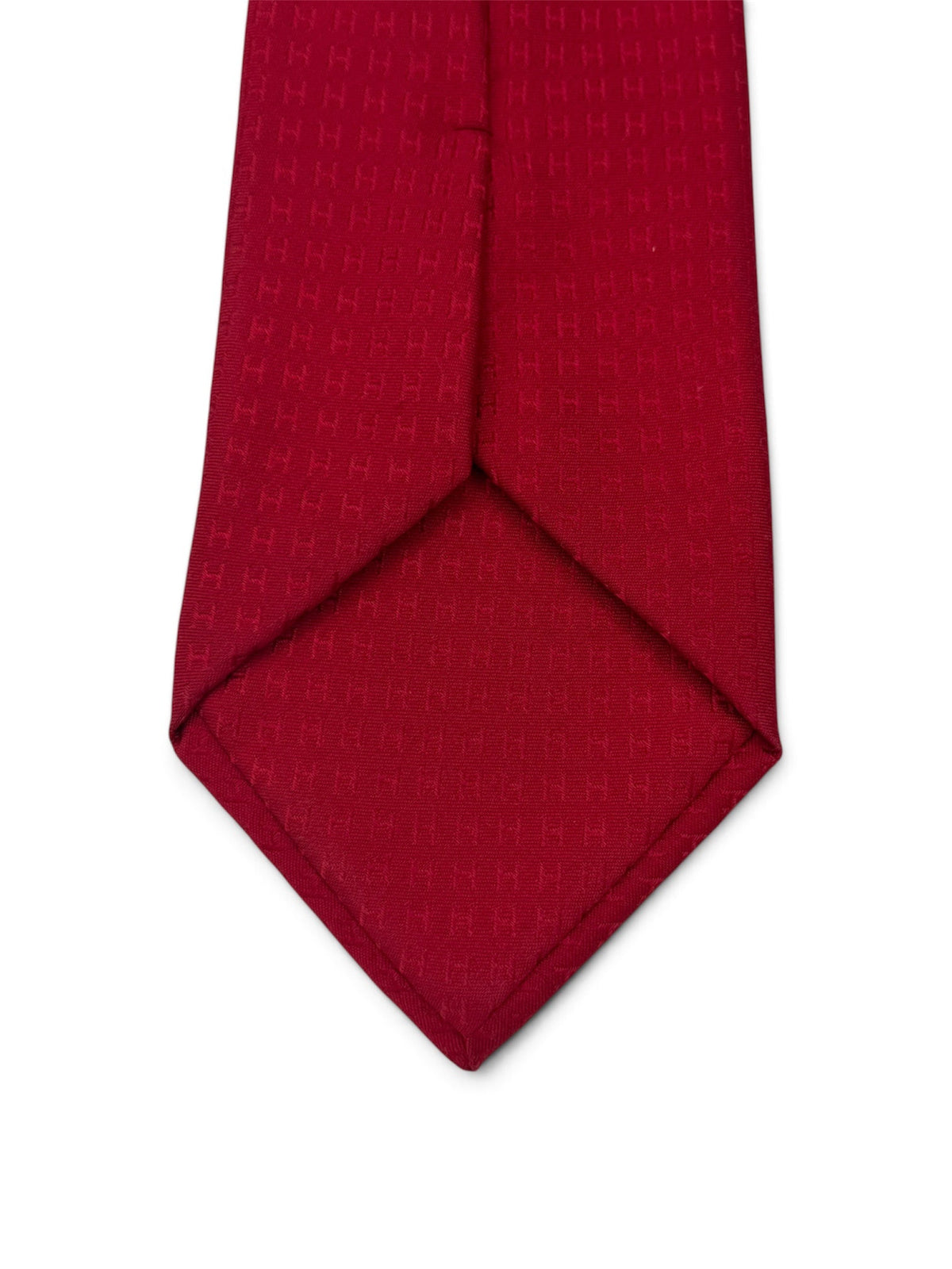 Hermès Red H Jacquard Silk Tie LUXVINTAGELISBON
