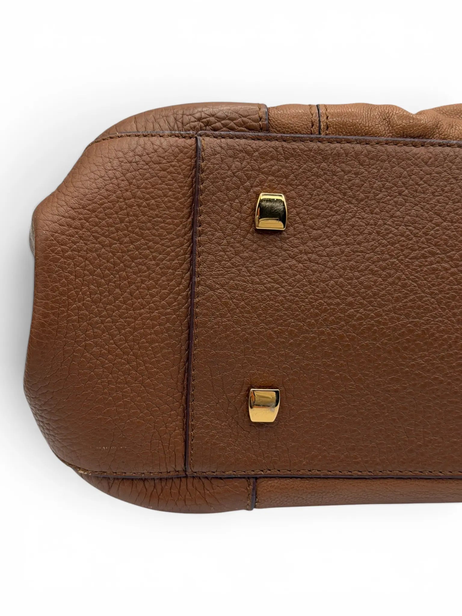 Cartier Bowler Bag – Brown Grained Leather – Gold Hardware