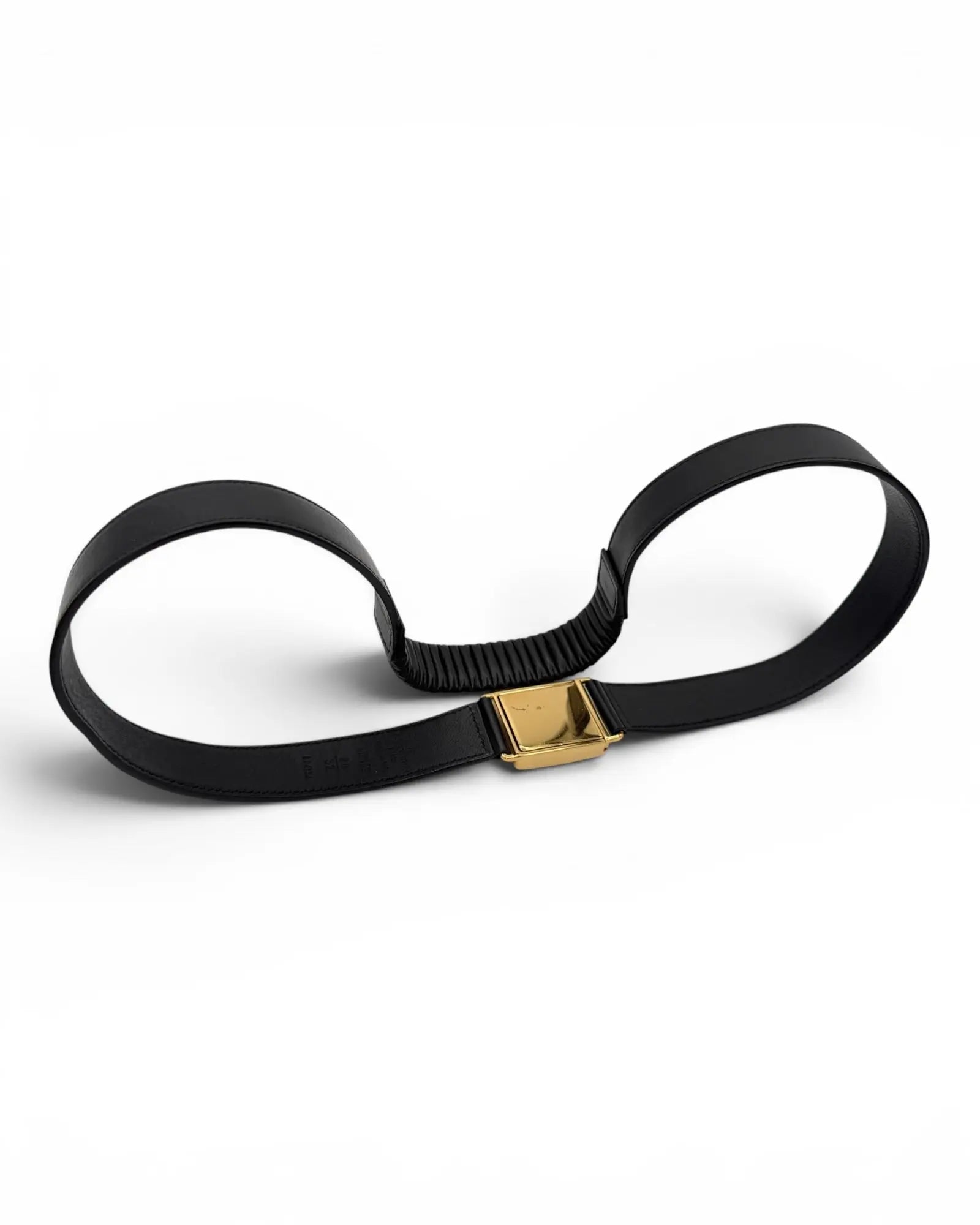 Louis Vuitton Vintage Belt – Black Leather – Gold LV Buckle LUXVINTAGELISBON