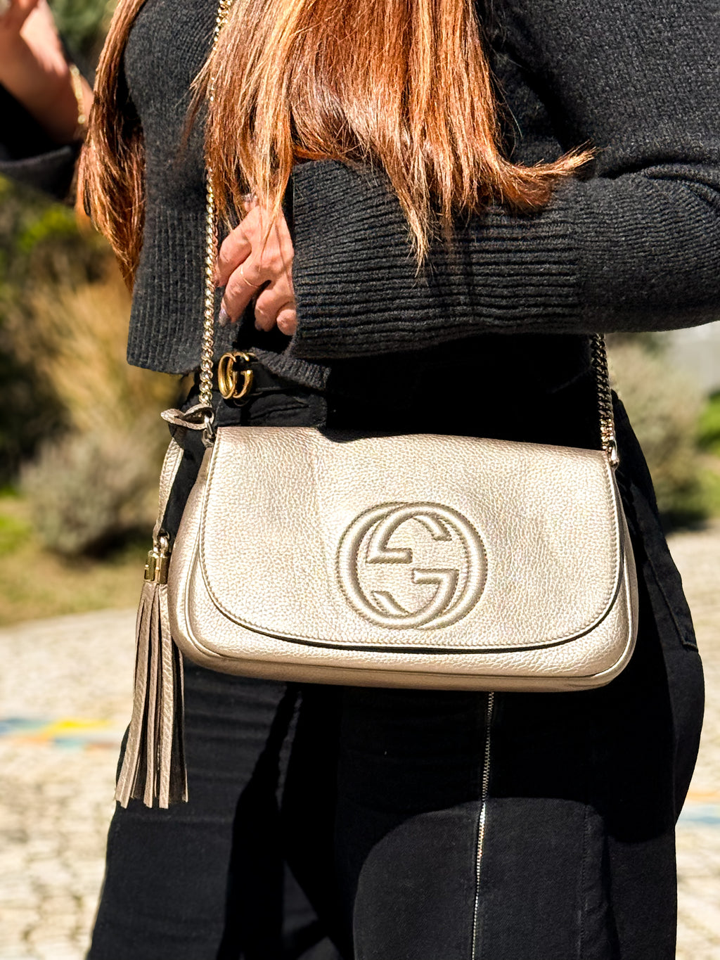 Gucci Soho Flap Disco – Metallic Leather (Gold / Silver)