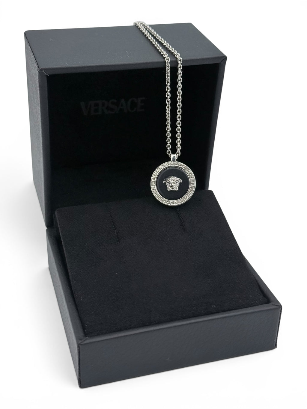 Versace Medusa necklace silver tone