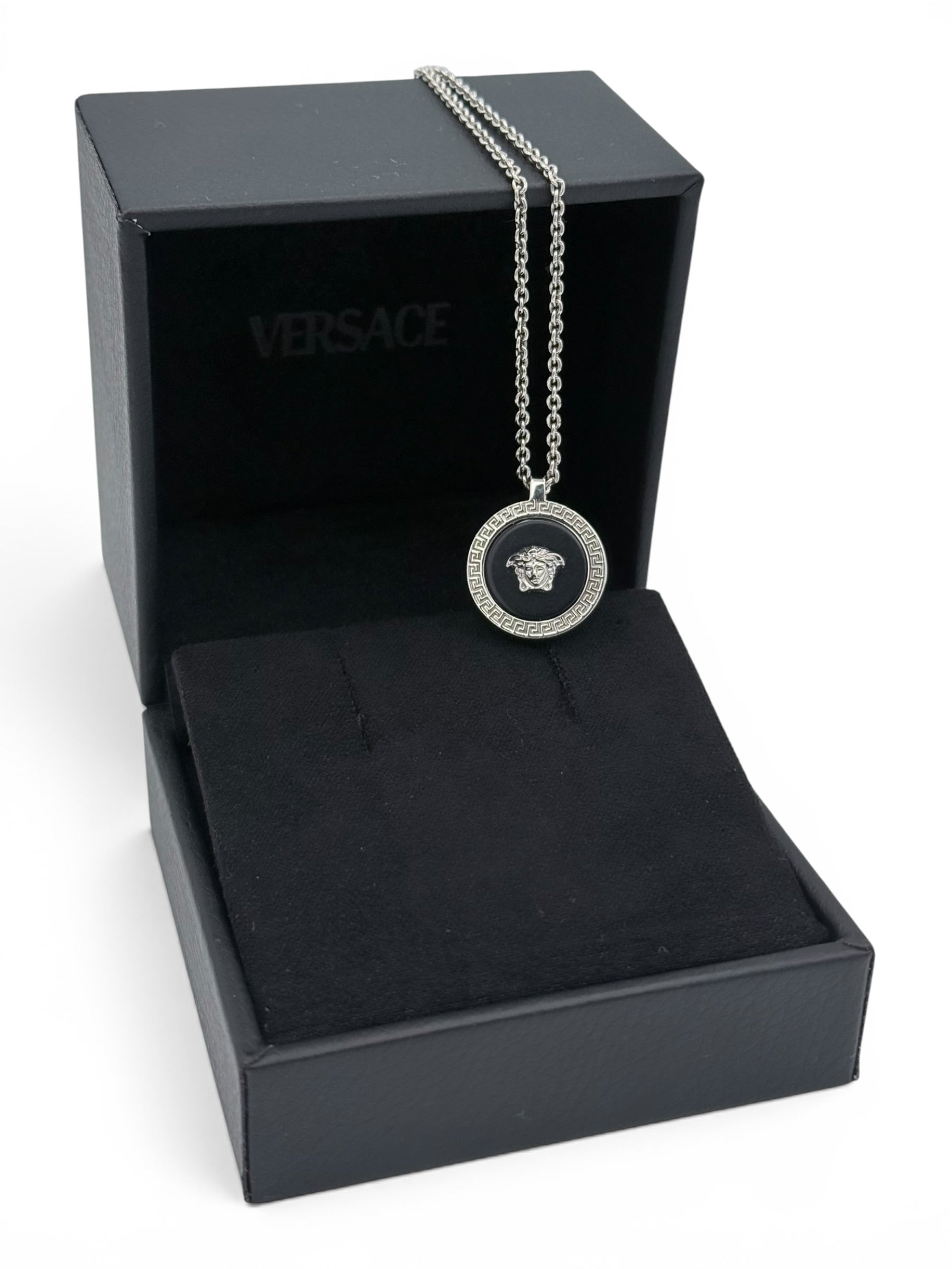 Versace Medusa necklace silver tone