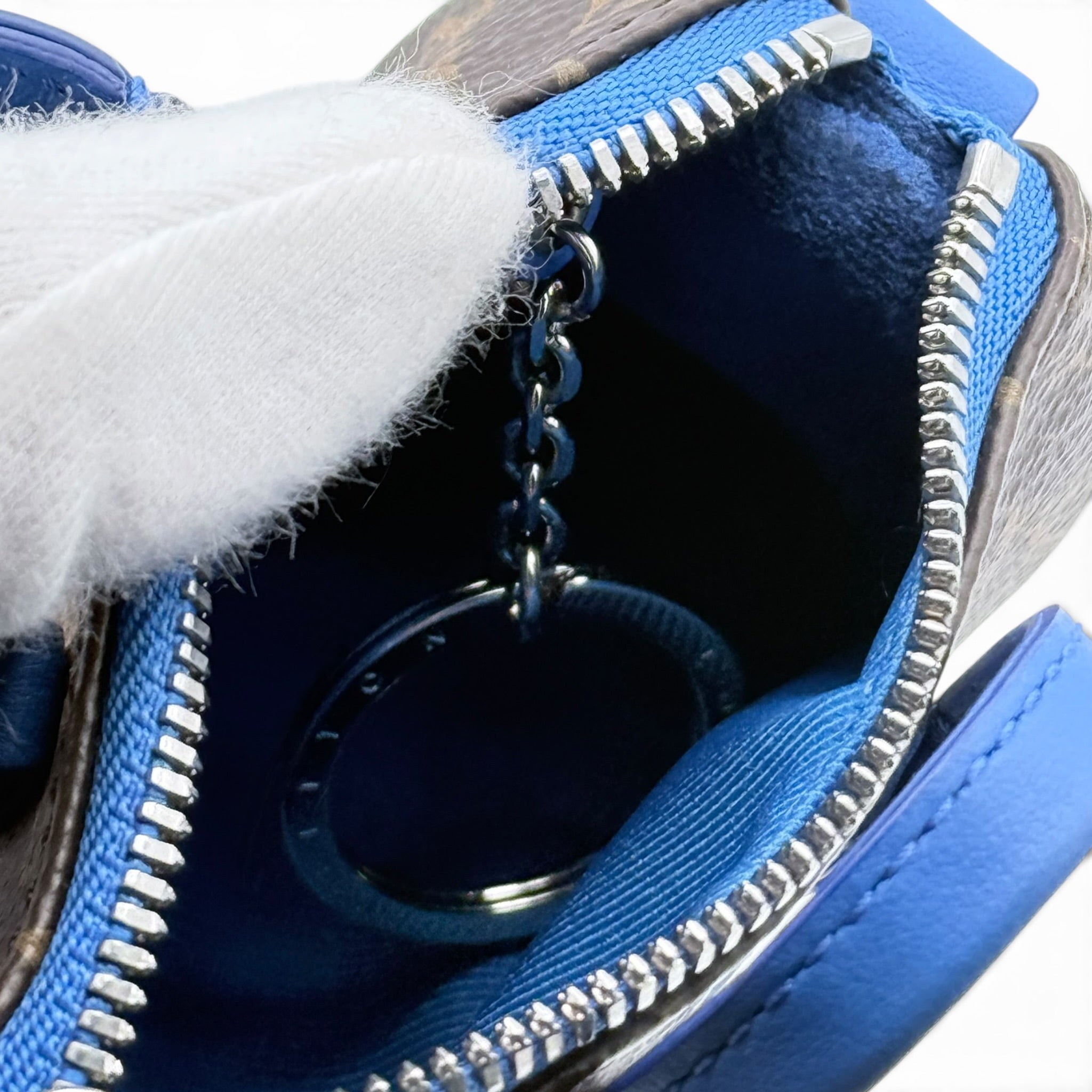 Louis Vuitton Mini Keepall Charm - Monogram Canvas & Blue Leather