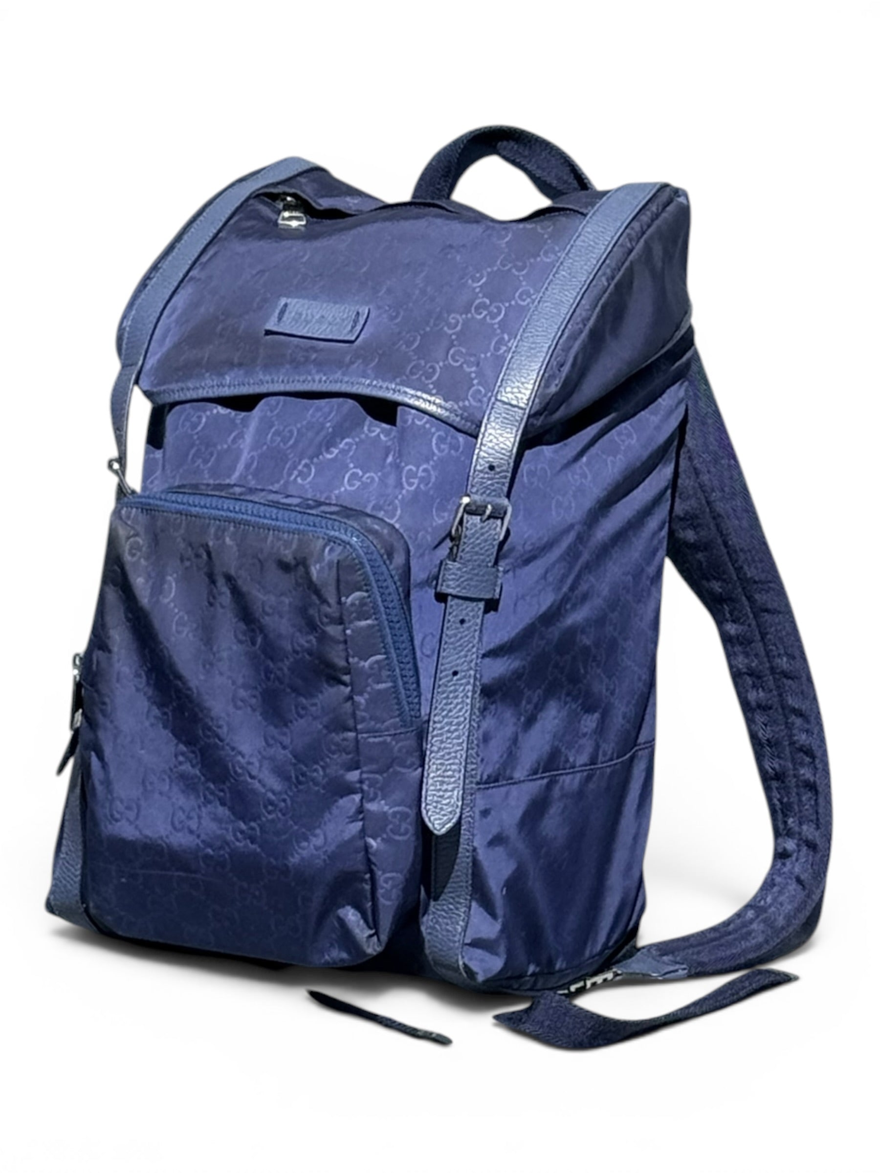 Gucci GG Nylon Backpack – Navy Blue