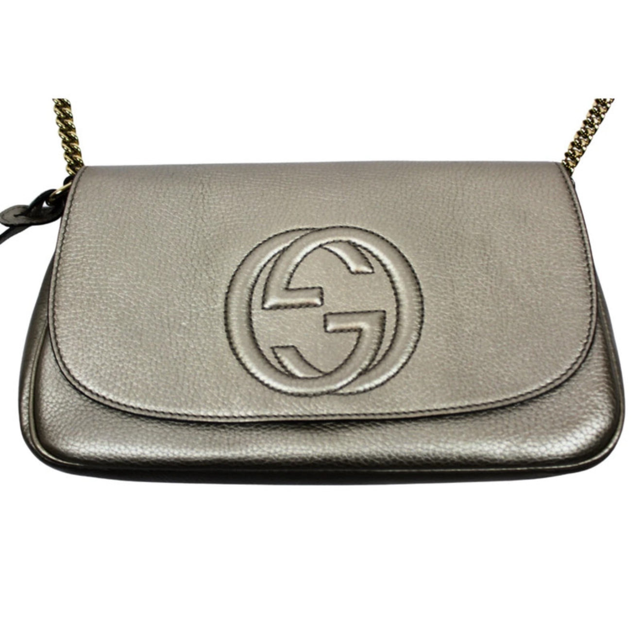 Gucci Soho Flap Disco – Metallic Leather (Gold / Silver)