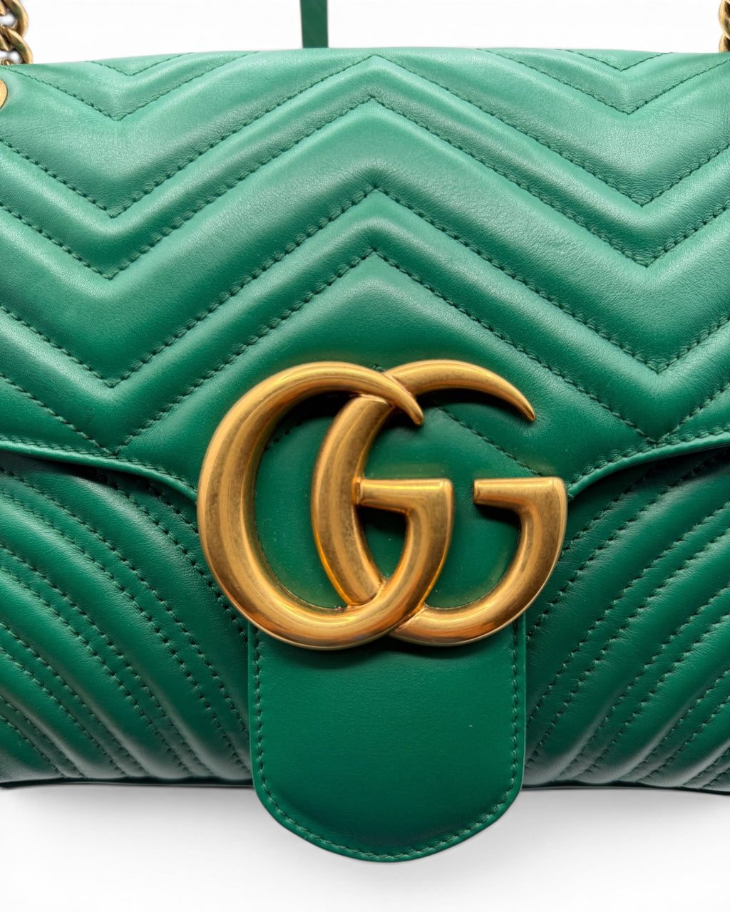 Gucci GG Marmont Matelassé Flap Bag – Green LUXVINTAGELISBON